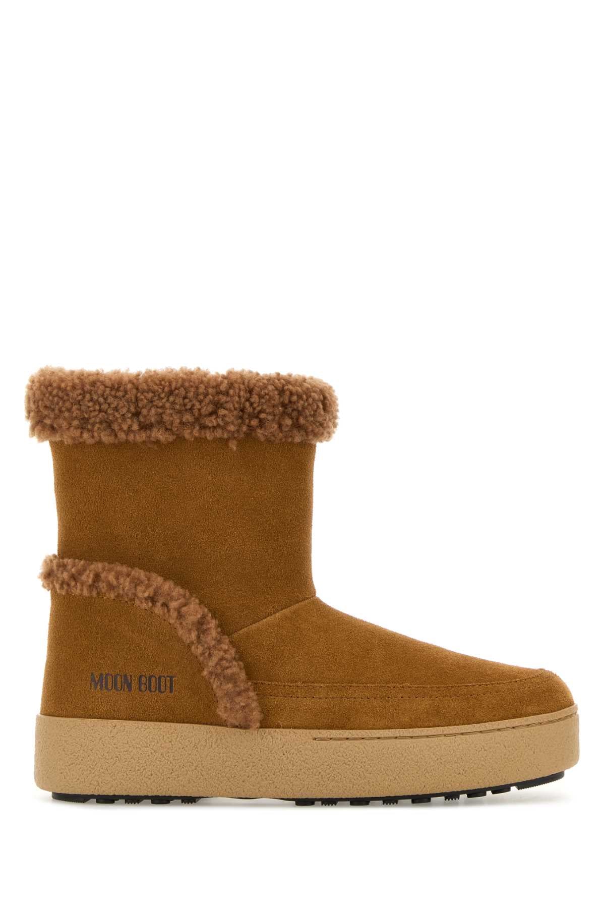 MOON BOOT LTRACK TINA COGNAC For Women Exterior: 100% Suede Interior: 100% Shearling Sole: Rubber
