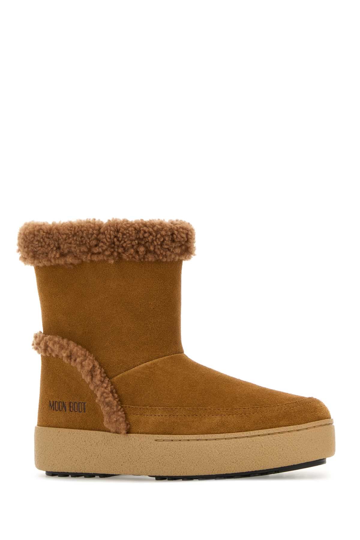 MOON BOOT LTRACK TINA COGNAC For Women Exterior: 100% Suede Interior: 100% Shearling Sole: Rubber