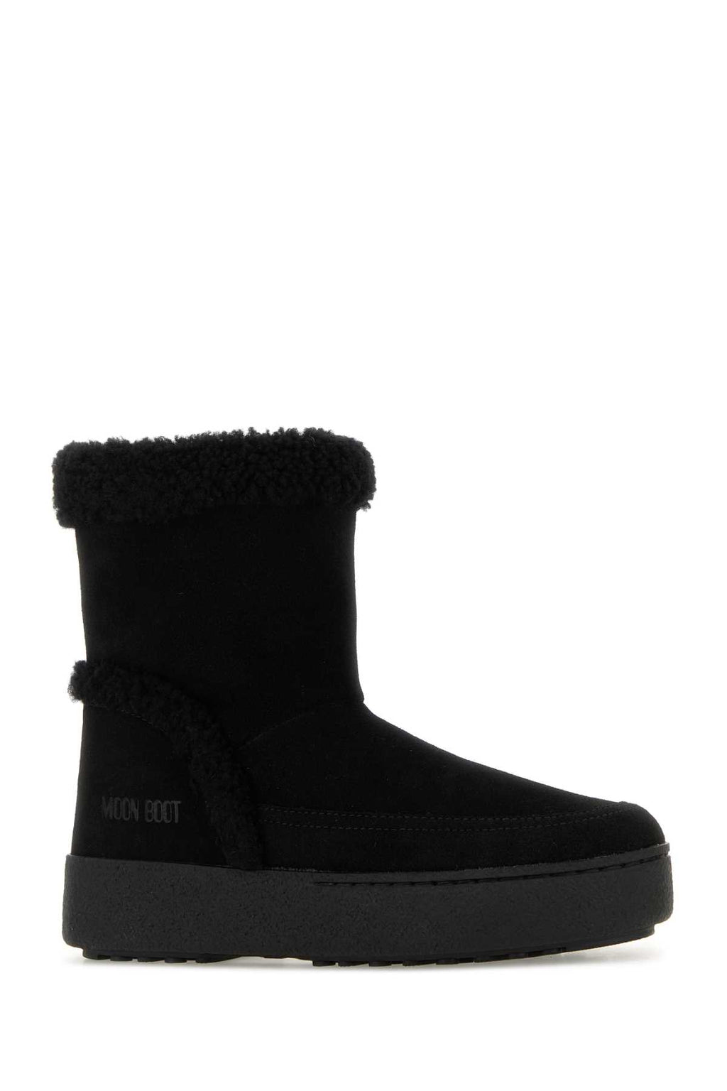 MOON BOOT LTRACK TINA BLACK For Women Exterior: 100% Suede Interior: 100% Shearling Sole: Rubber