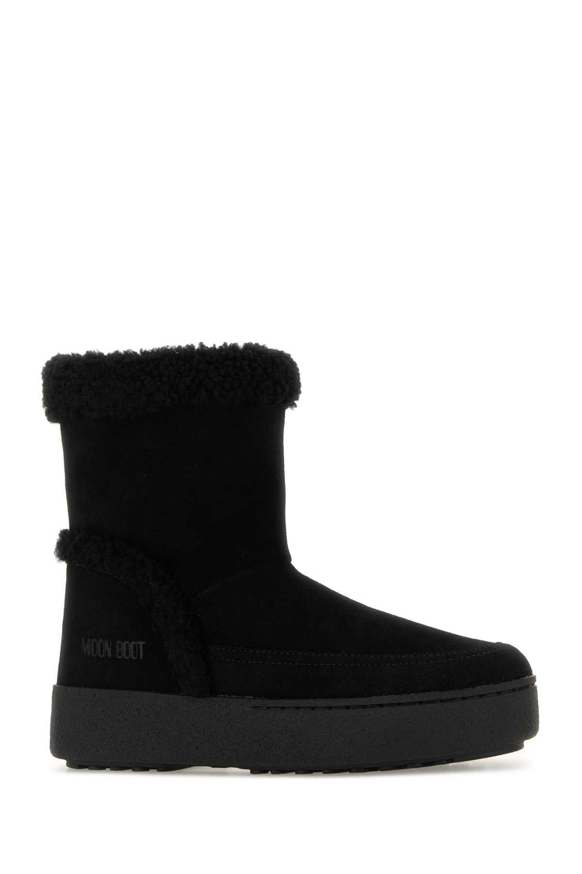 MOON BOOT LTRACK TINA BLACK For Women Exterior: 100% Suede Interior: 100% Shearling Sole: Rubber