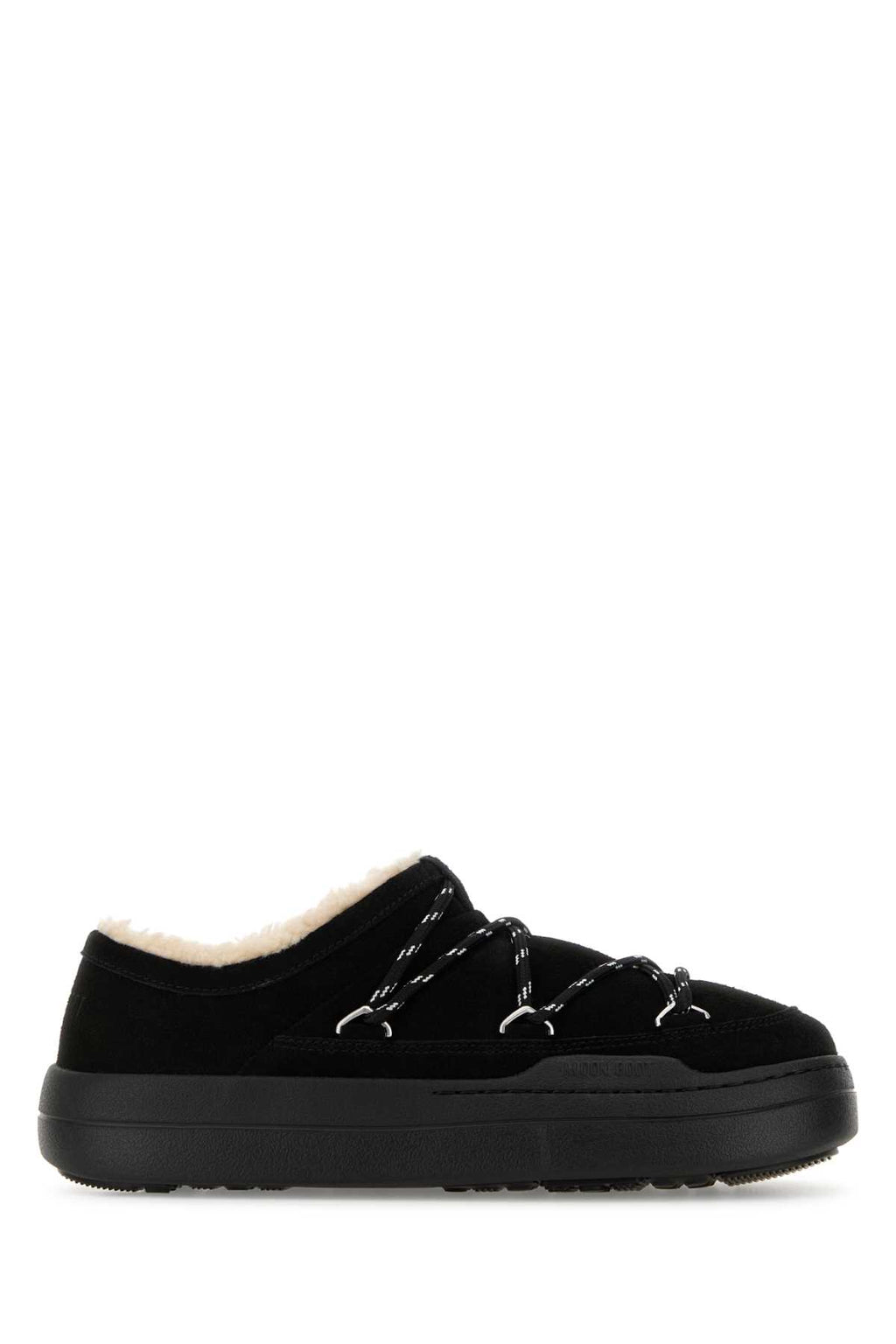 MOON BOOT PARK SLIPPER BLACK For Women Exterior: 100% Suede Interior: 100% Fabric Sole: Rubber