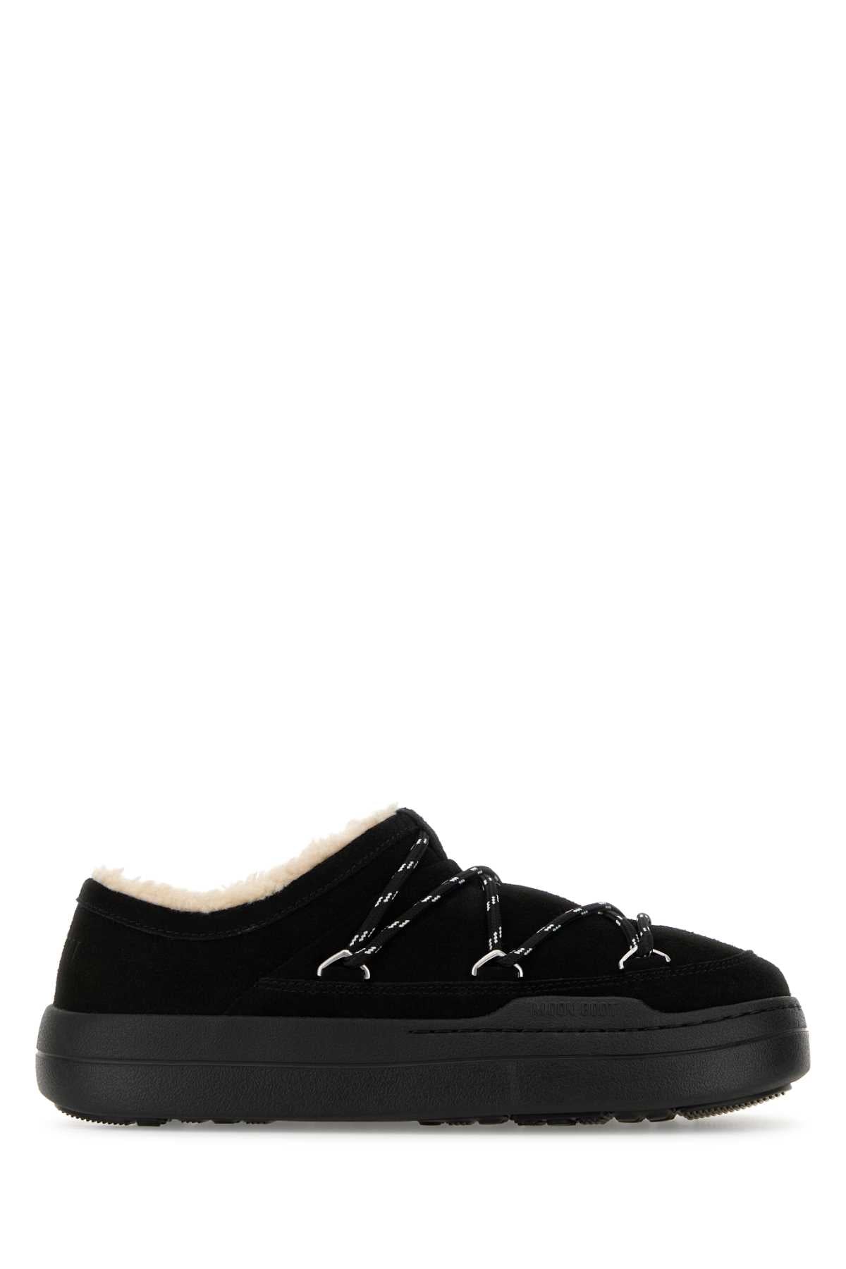 MOON BOOT PARK SLIPPER BLACK For Women Exterior: 100% Suede Interior: 100% Fabric Sole: Rubber