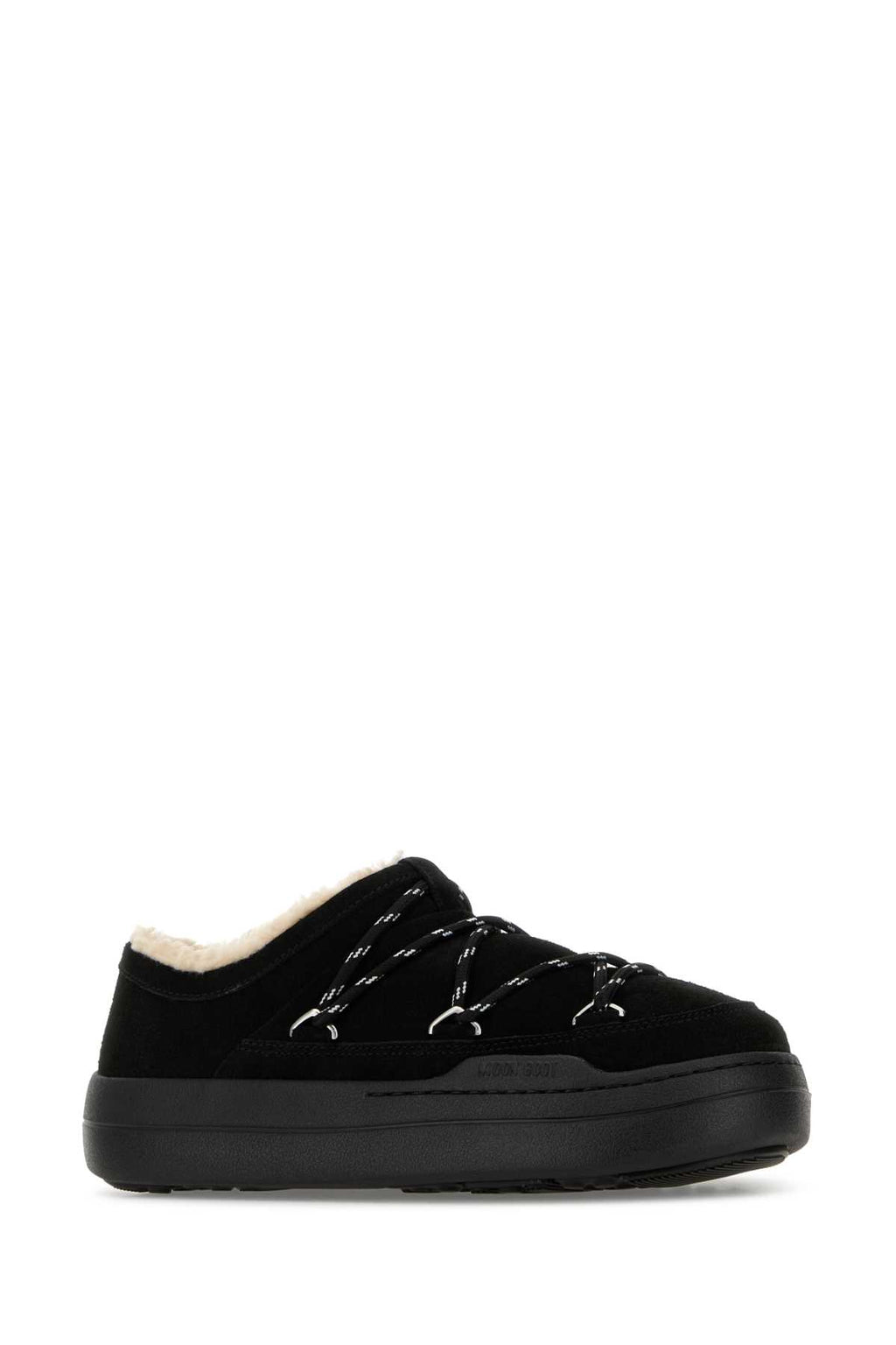 MOON BOOT PARK SLIPPER BLACK For Women Exterior: 100% Suede Interior: 100% Fabric Sole: Rubber