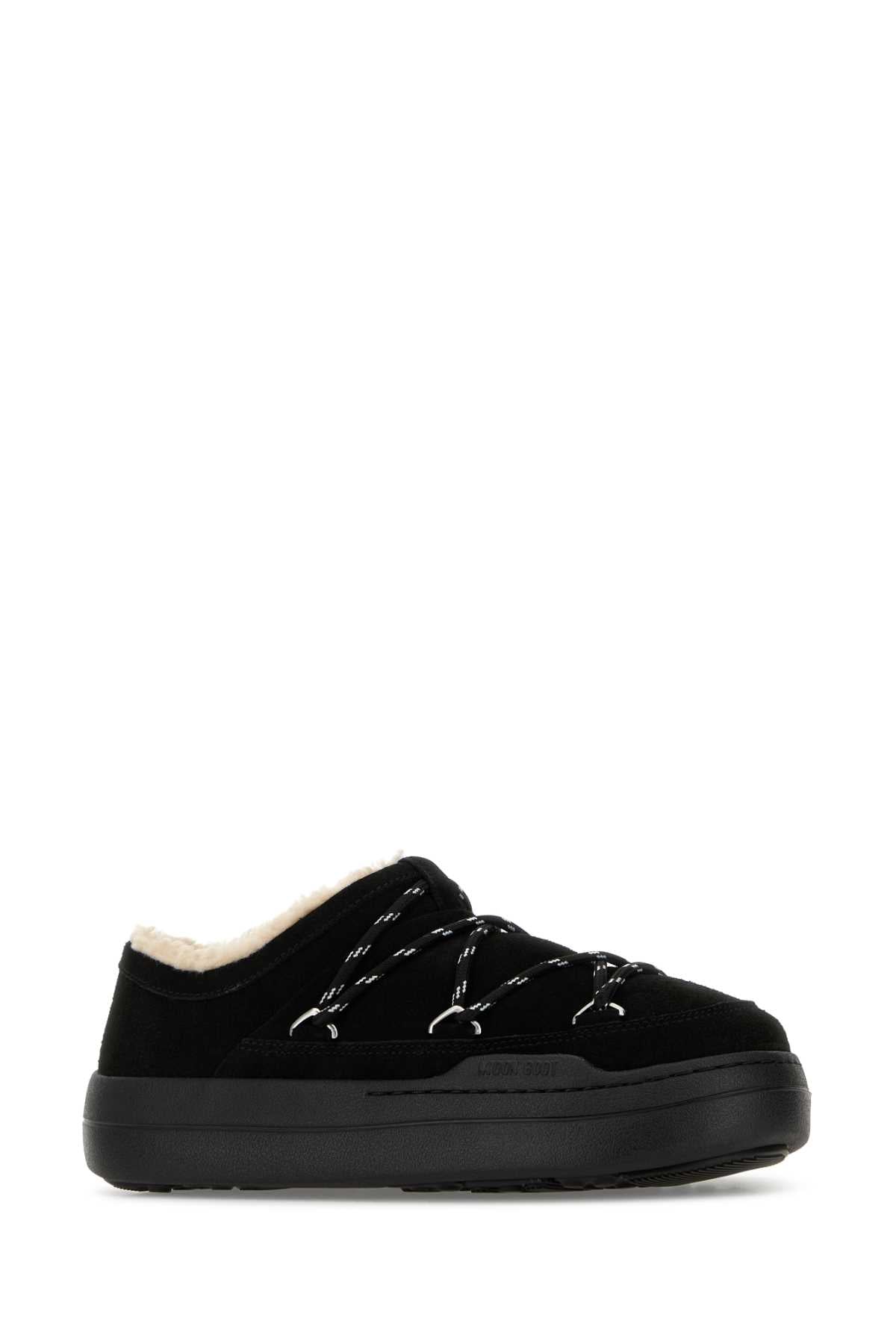 MOON BOOT PARK SLIPPER BLACK For Women Exterior: 100% Suede Interior: 100% Fabric Sole: Rubber