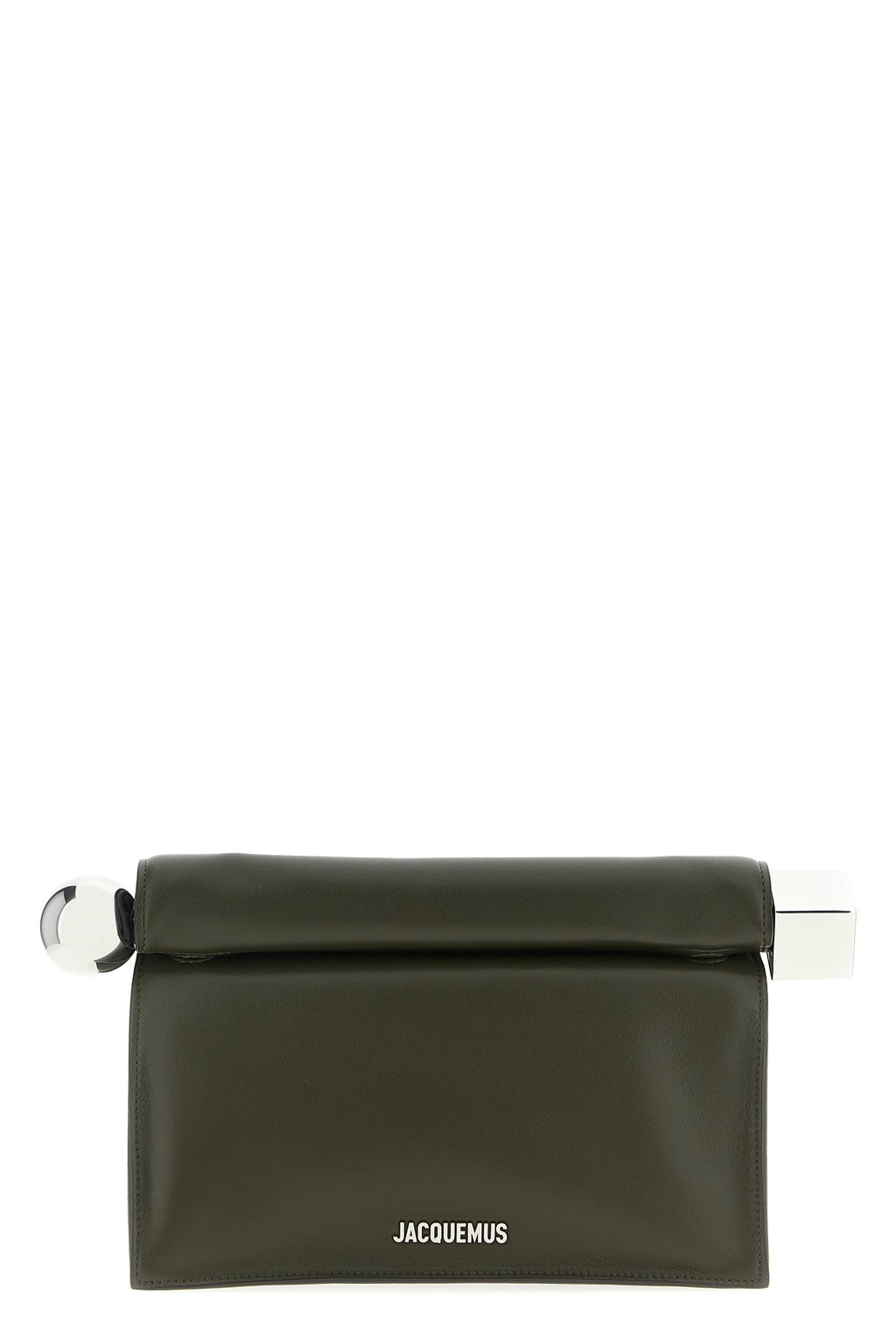 JACQUEMUS 'La Pochette Rond Carré' clutch For Women 100% lamb leather (Ovis Aries)