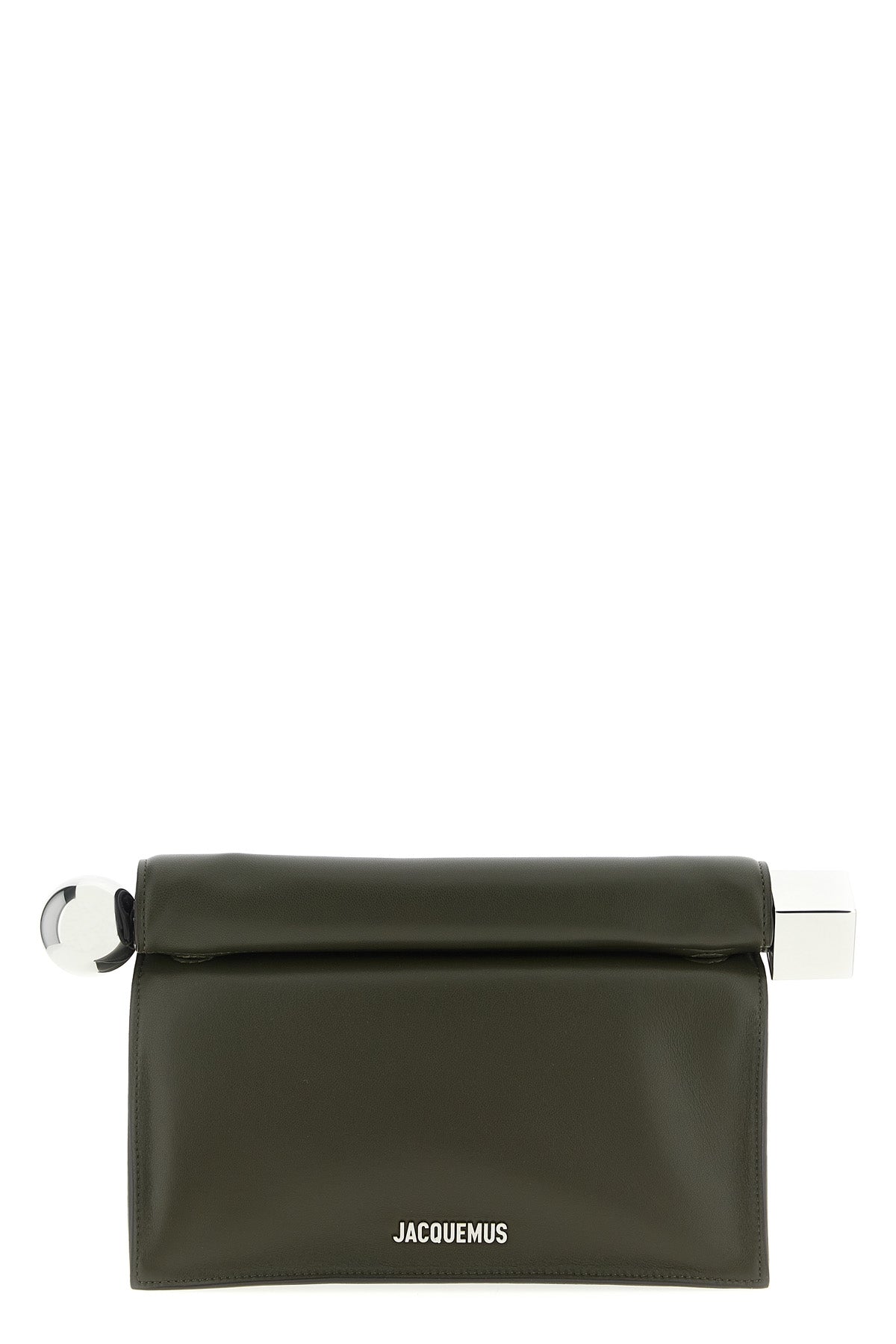 JACQUEMUS 'La Pochette Rond Carré' clutch For Women 100% lamb leather (Ovis Aries)