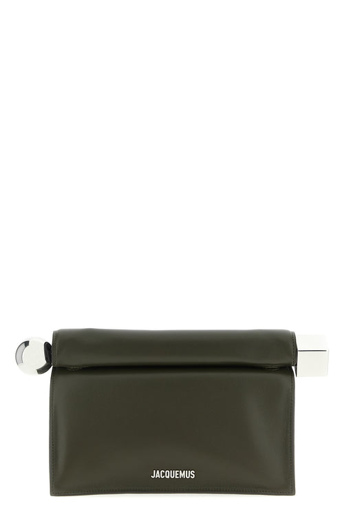 JACQUEMUS 'La Pochette Rond Carré' clutch For Women 100% lamb leather (Ovis Aries)