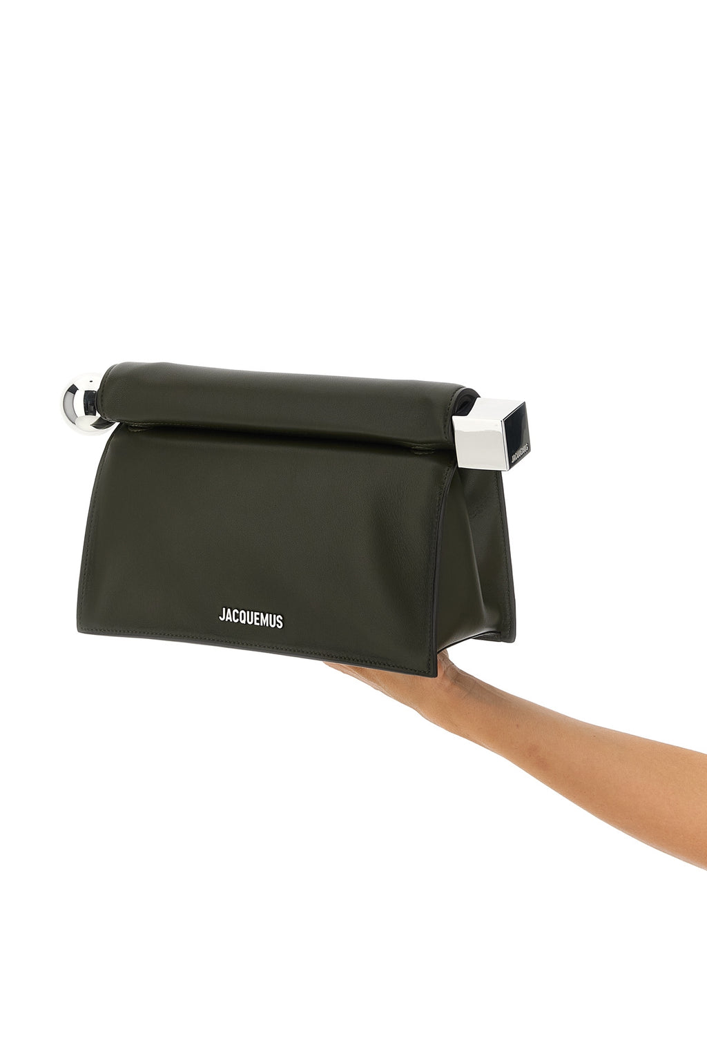JACQUEMUS 'La Pochette Rond Carré' clutch For Women 100% lamb leather (Ovis Aries)