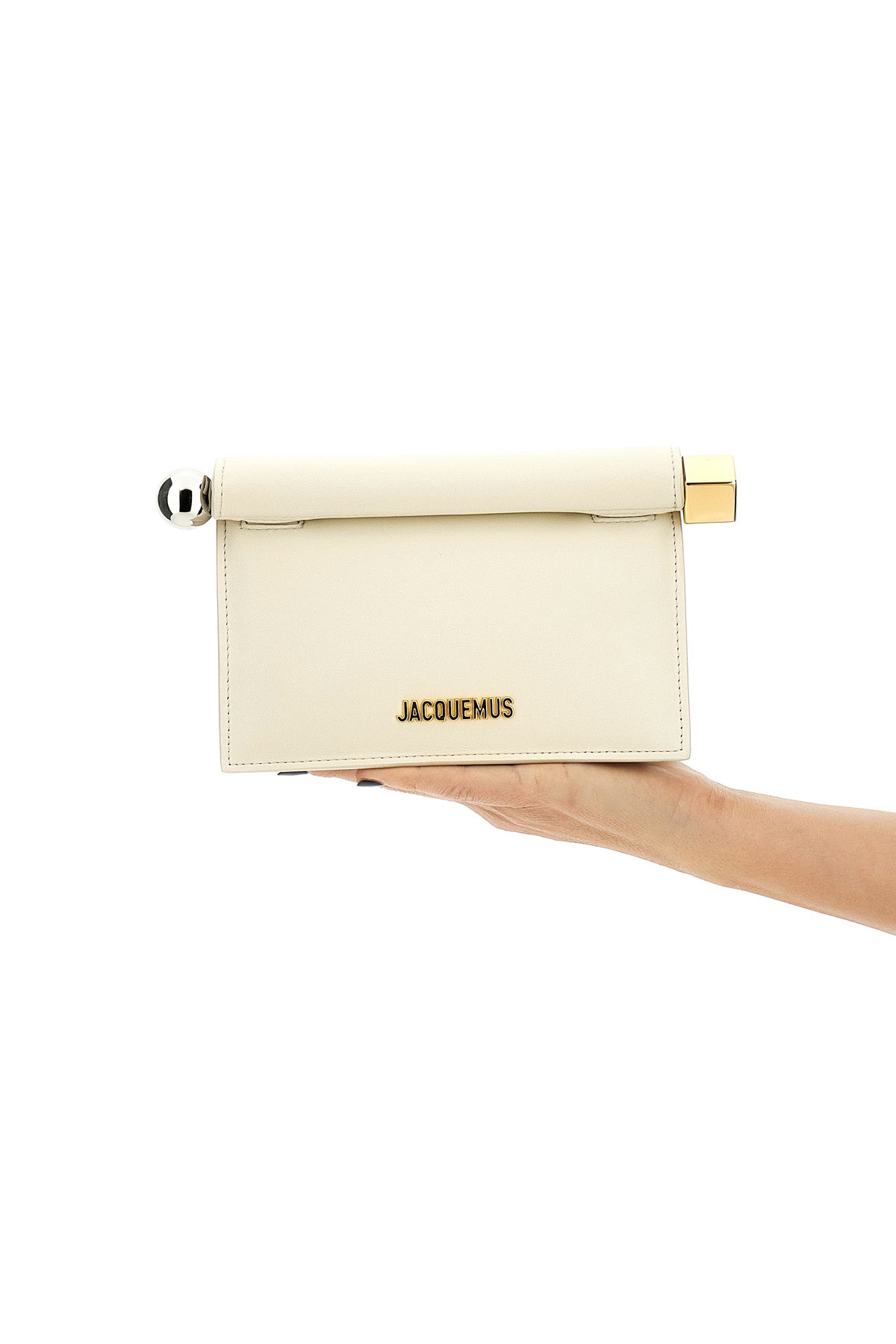 JACQUEMUS 'La Petite Pochette Rond Carré' clutch For Women 100% lamb leather (Ovis Aries)