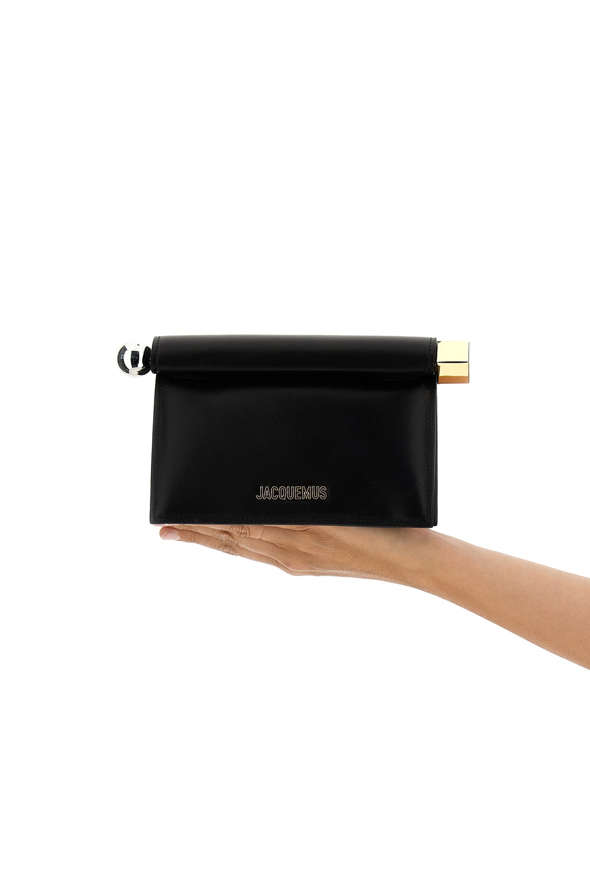 JACQUEMUS 'La Petite Pochette Rond Carré' clutch For Women 100% lamb leather (Ovis Aries)