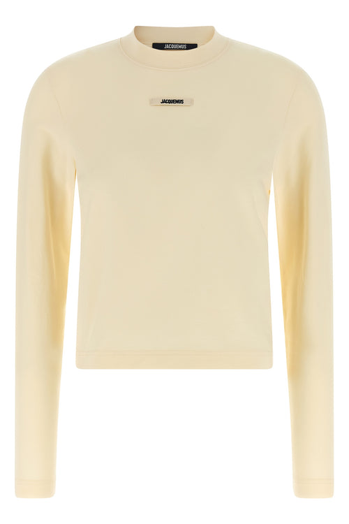 JACQUEMUS 'Le T-shirt Gros-Grain' T-shirt For Women 94% cotton 6% elastane