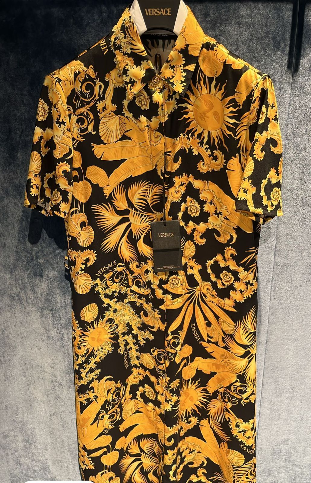 Barocco Sun Print Silk Shirt