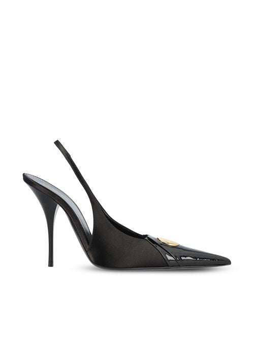 Slingback realizzate in tessuto e pelle