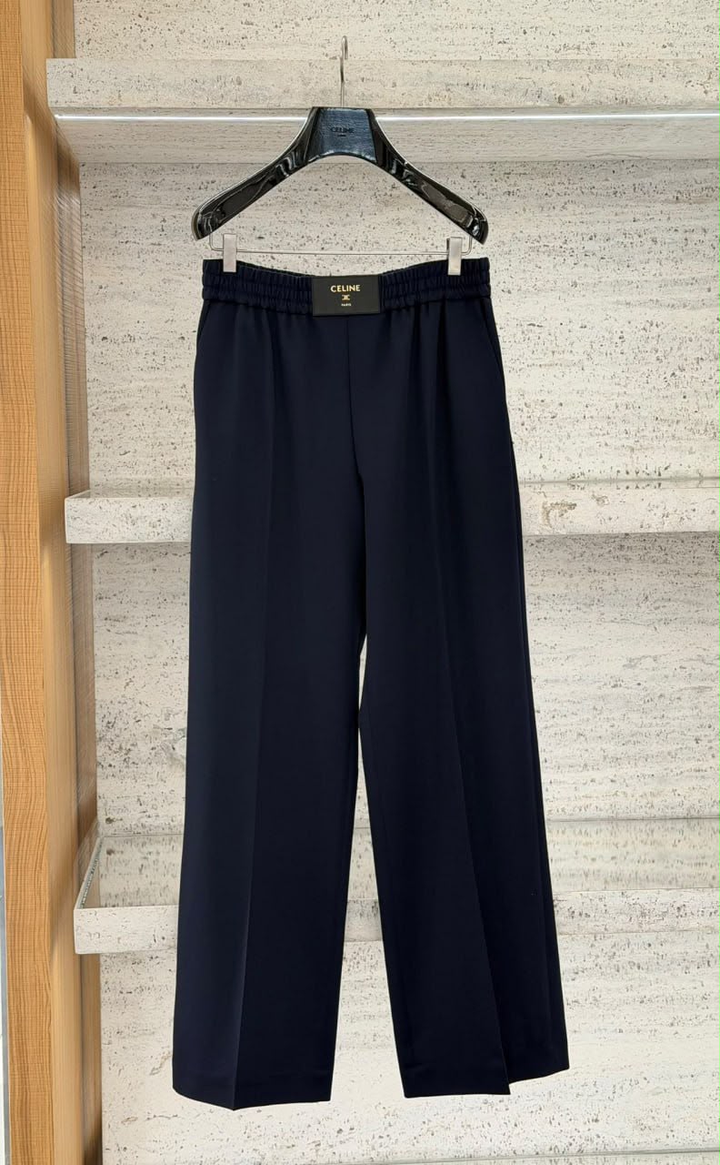 Elasticated Trousers in Wool Flannel