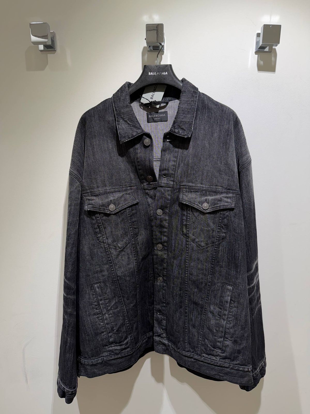 Rhinestone Crown Logo Denim Jacket
