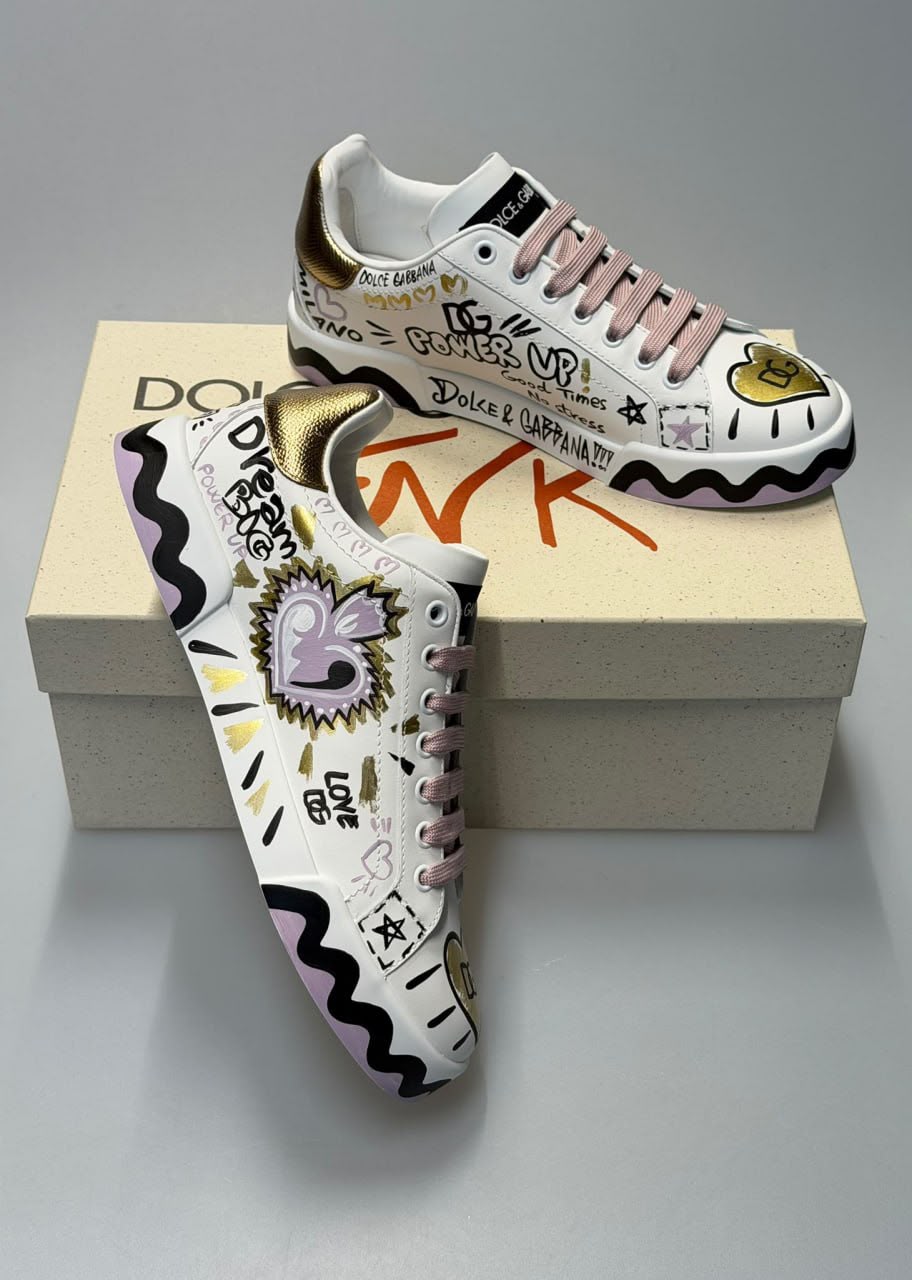 Portofino Sneakers with Graffiti Print