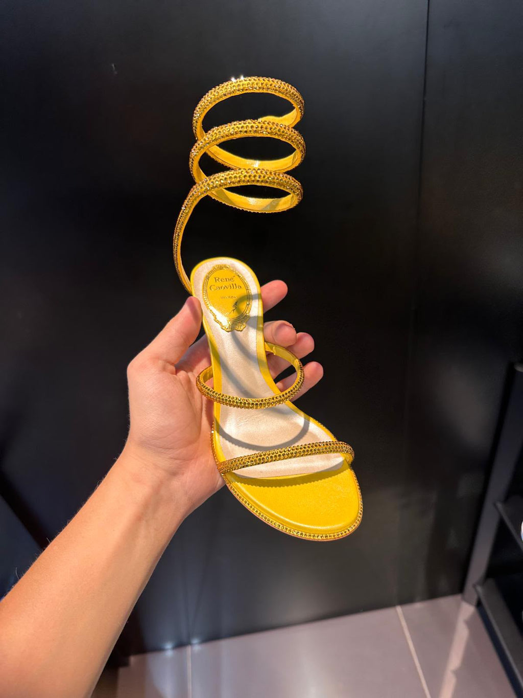 Cleo Rhinestone-Embellished Spiral Sandals