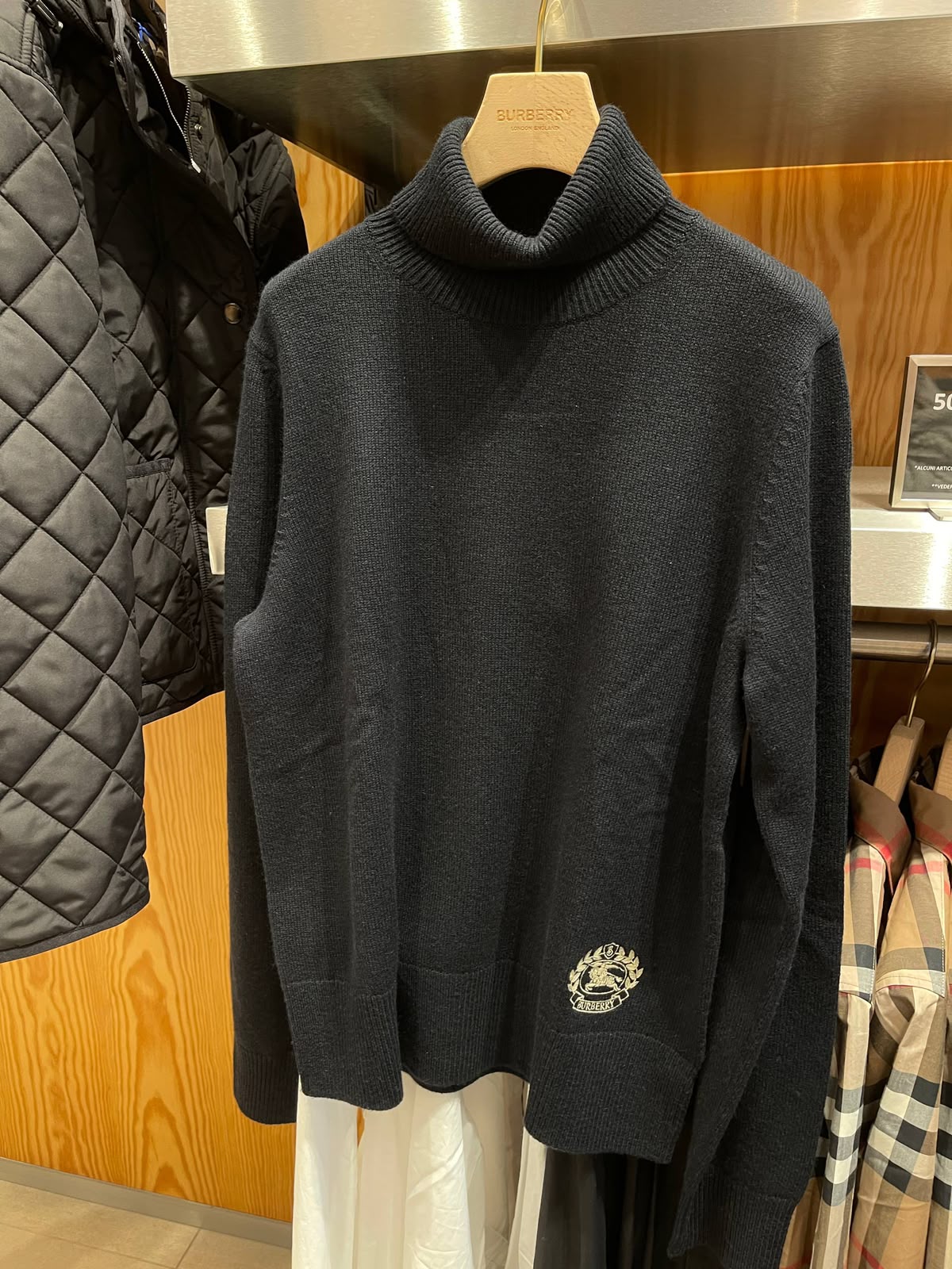 Embroidered Logo Turtleneck Sweater