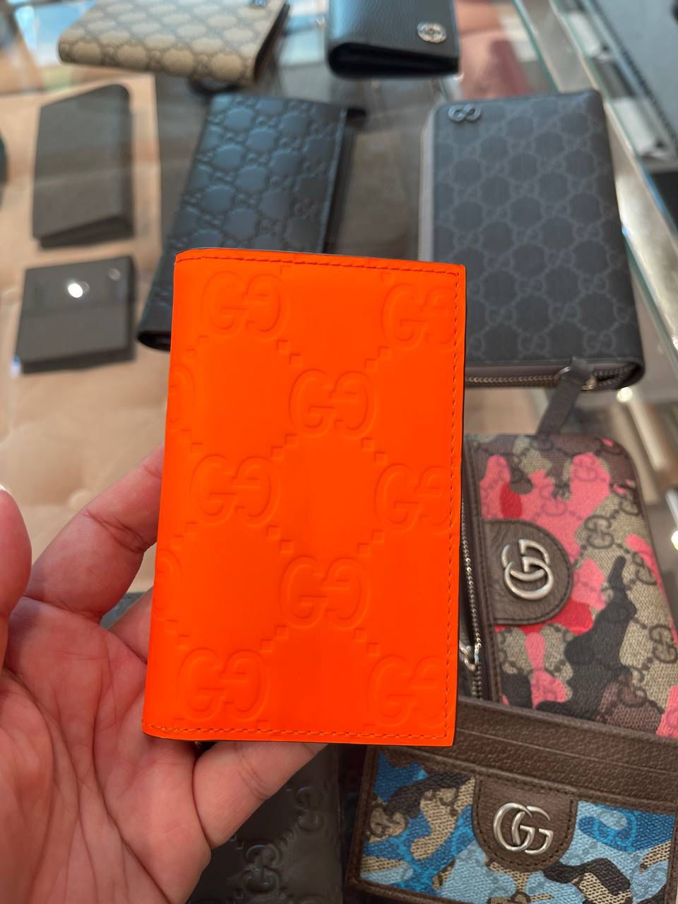 GG Embossed Card Case Wallet