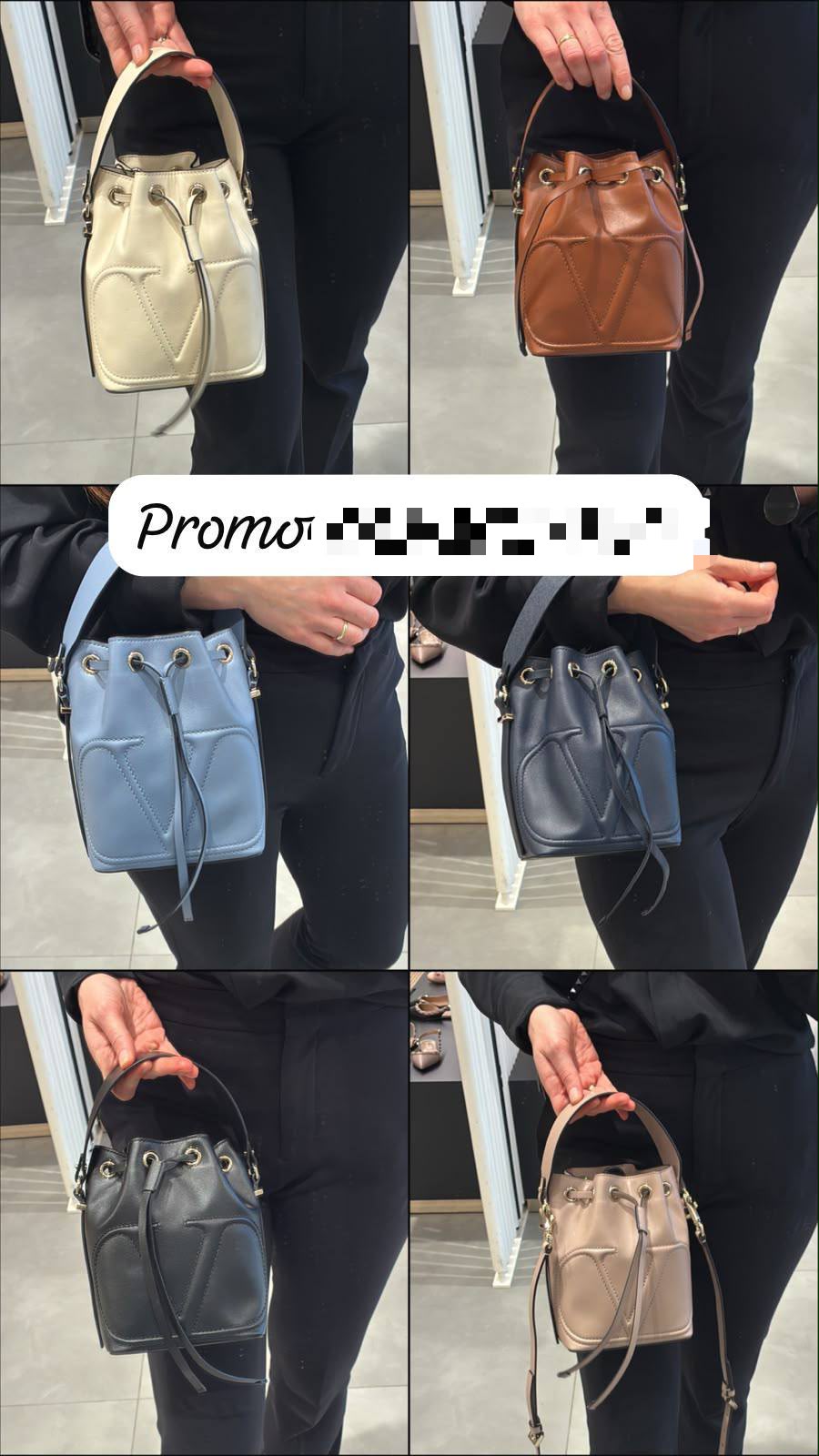 VLogo Signature Small Bucket Bag
