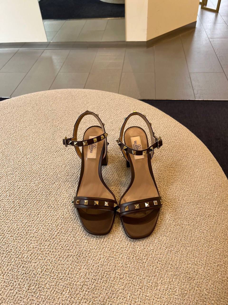Rockstud Block Heel Sandals