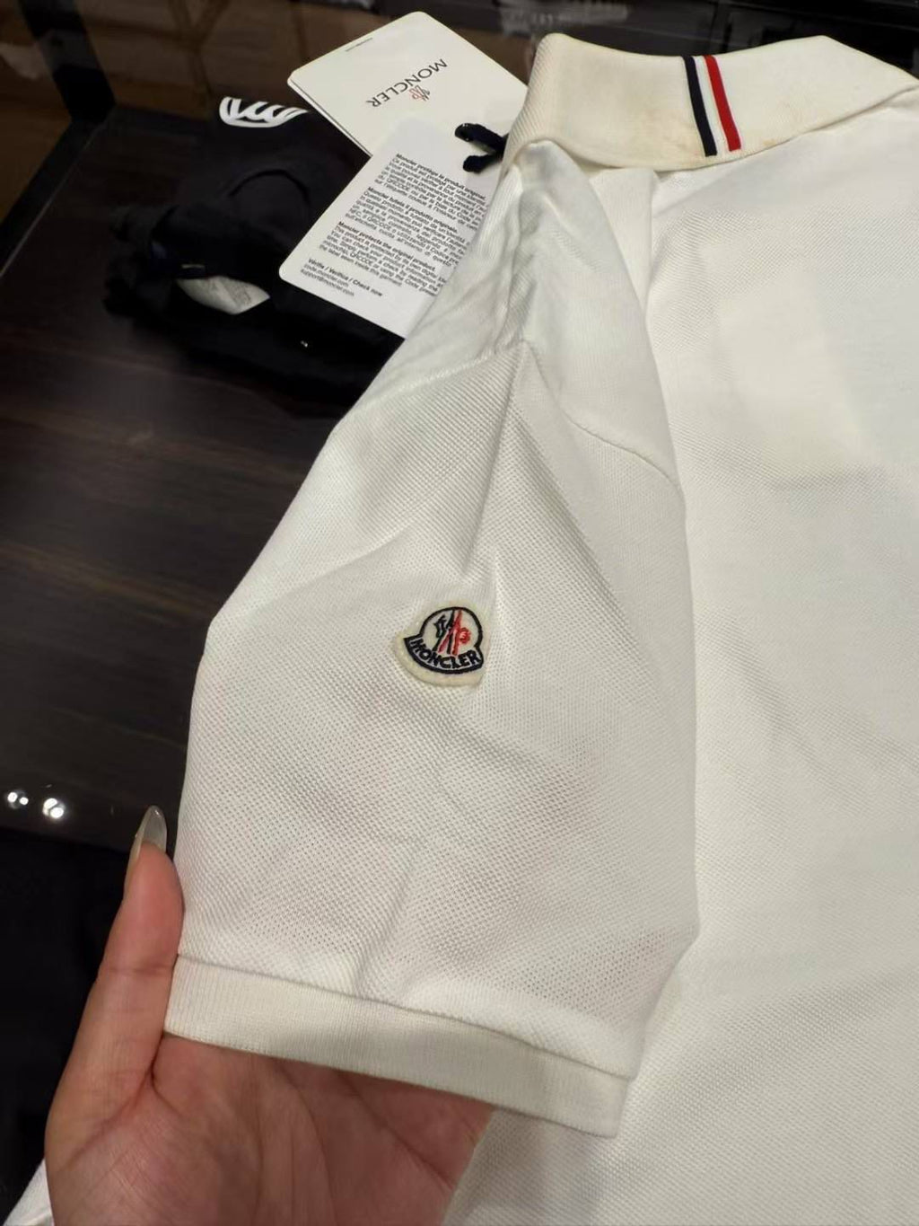 Moncler Tricolor Trim Polo Shirt