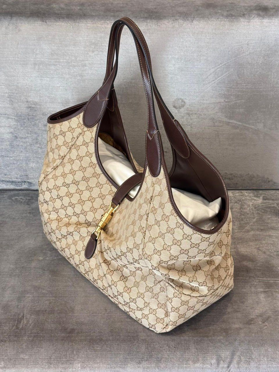 Horsebit Web Boston Bag