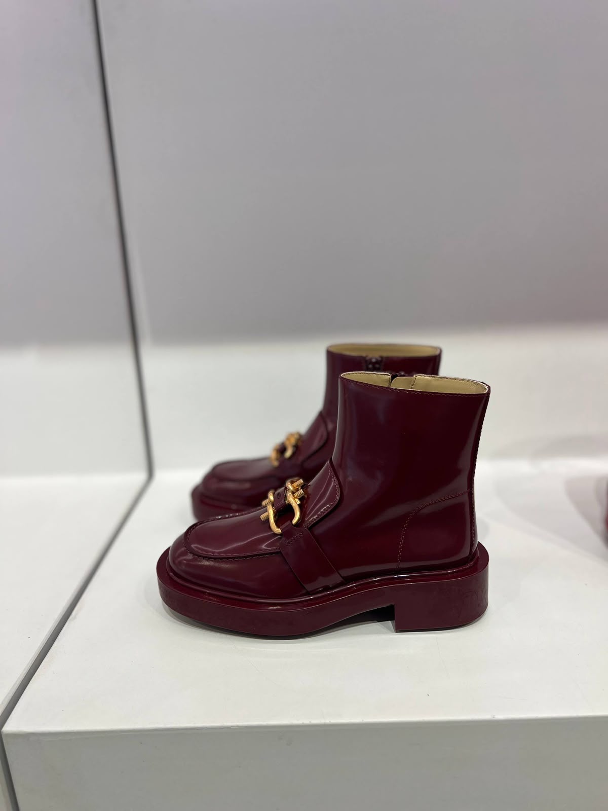 Horsebit Patent Leather Ankle Boots