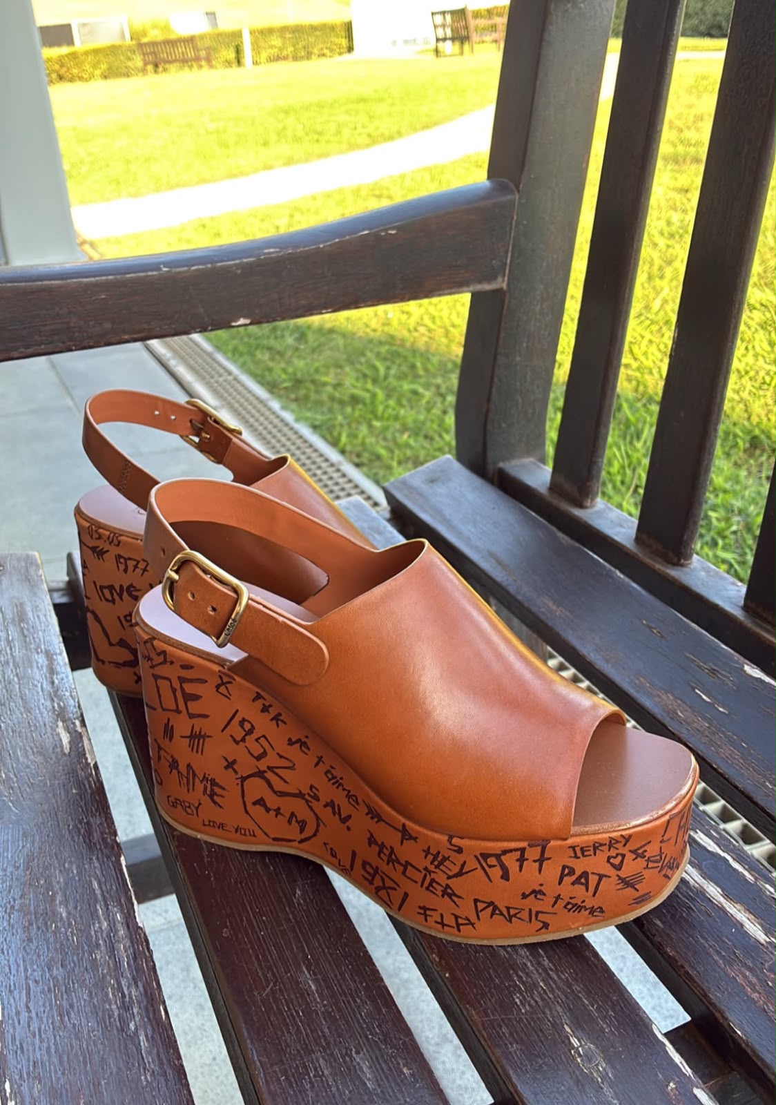 Graffiti Wedge Sandals
