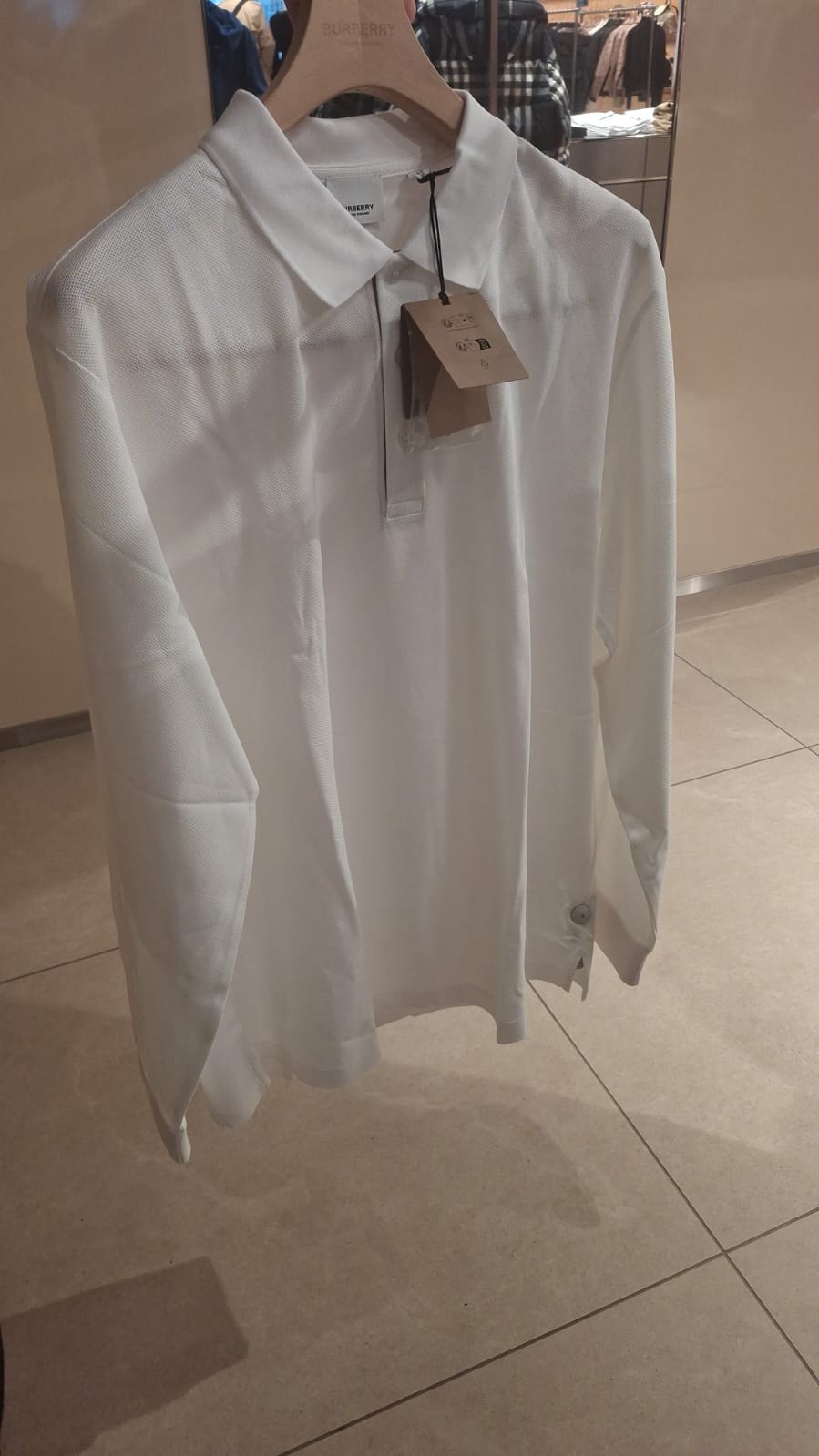 Check Placket Cotton Piqué Polo Shirt
