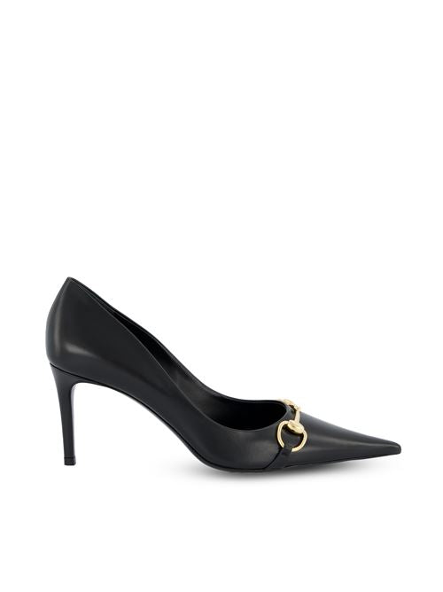 Décolleté Donna con Morsetto in pelle nera