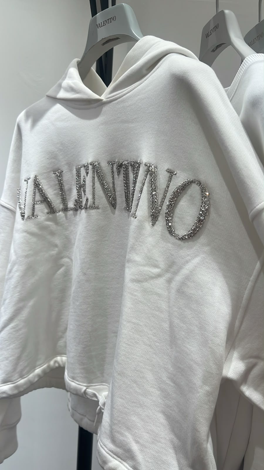 Rhinestone-Embellished Cotton Hoodie
