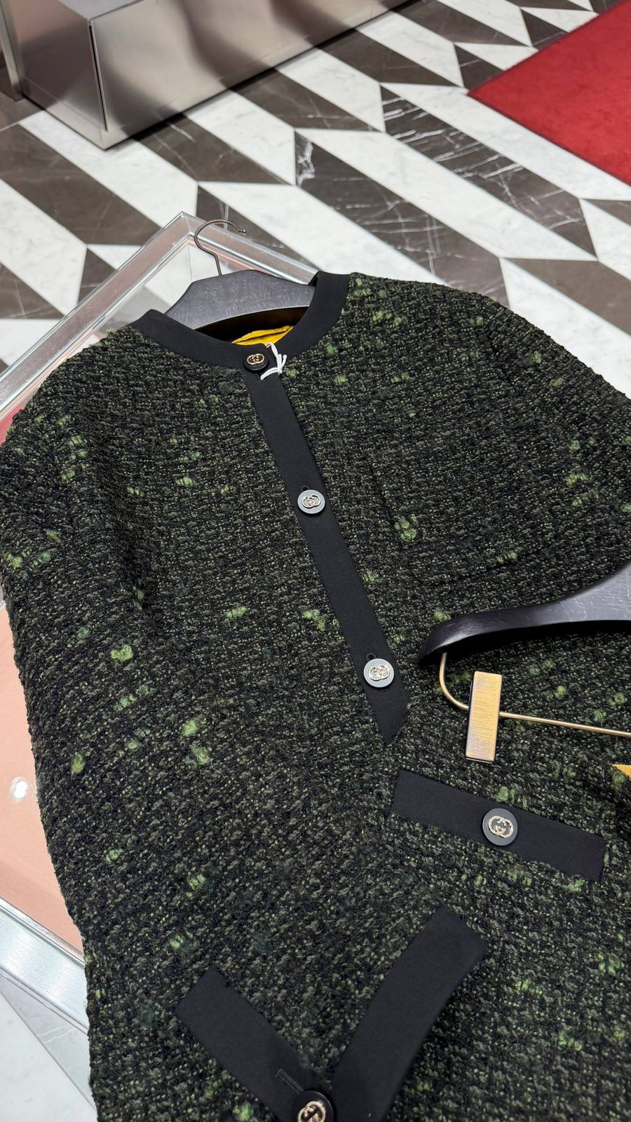 Tweed Jacket with Interlocking G Buttons
