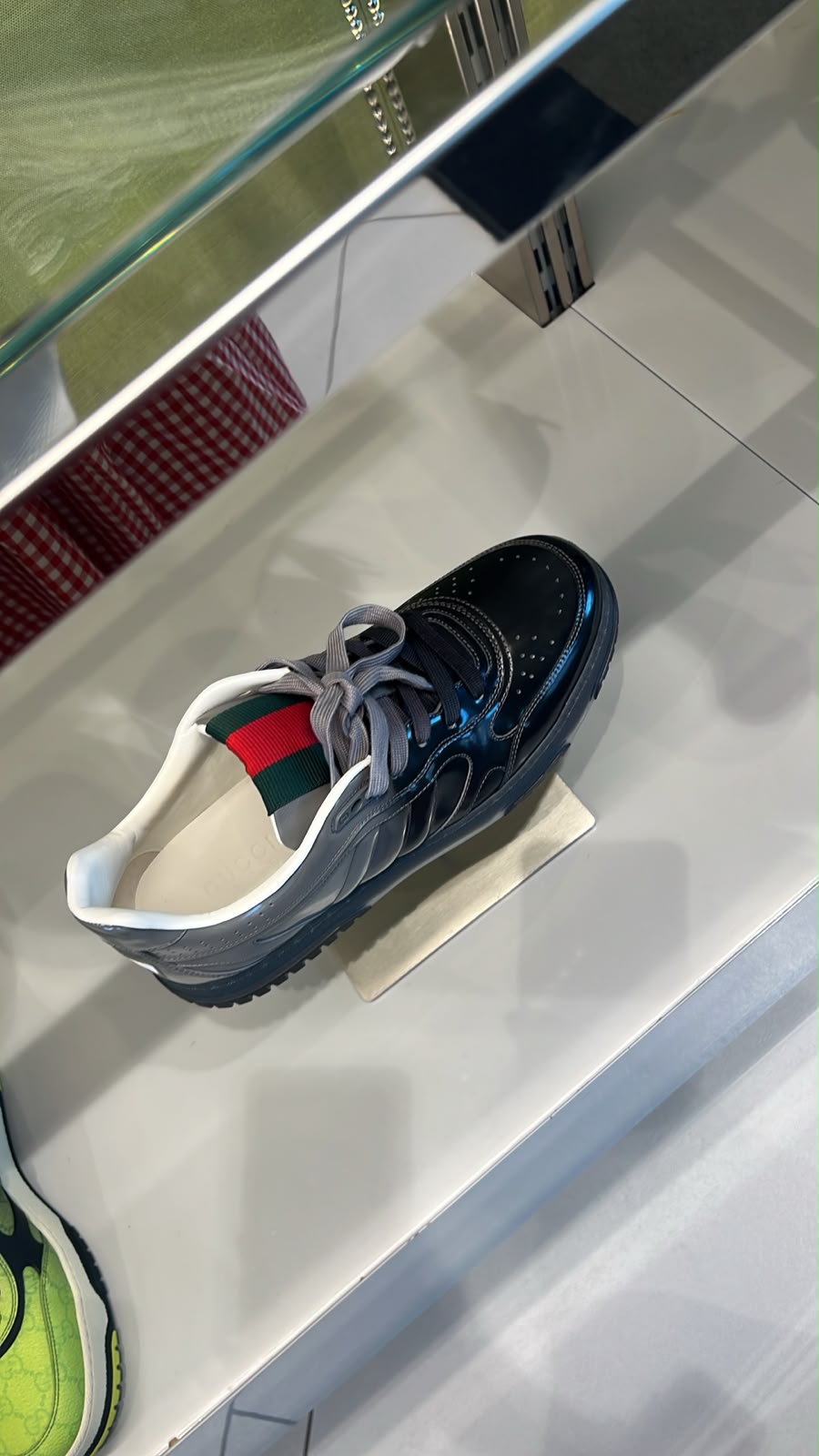Men's Leather Sneaker with Web