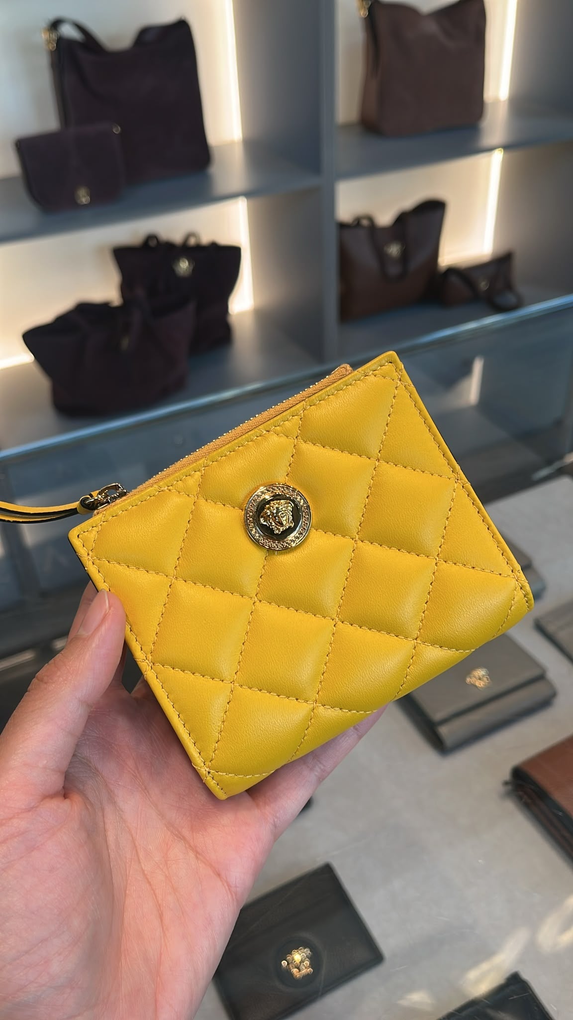 La Medusa Quilted Leather Pouch