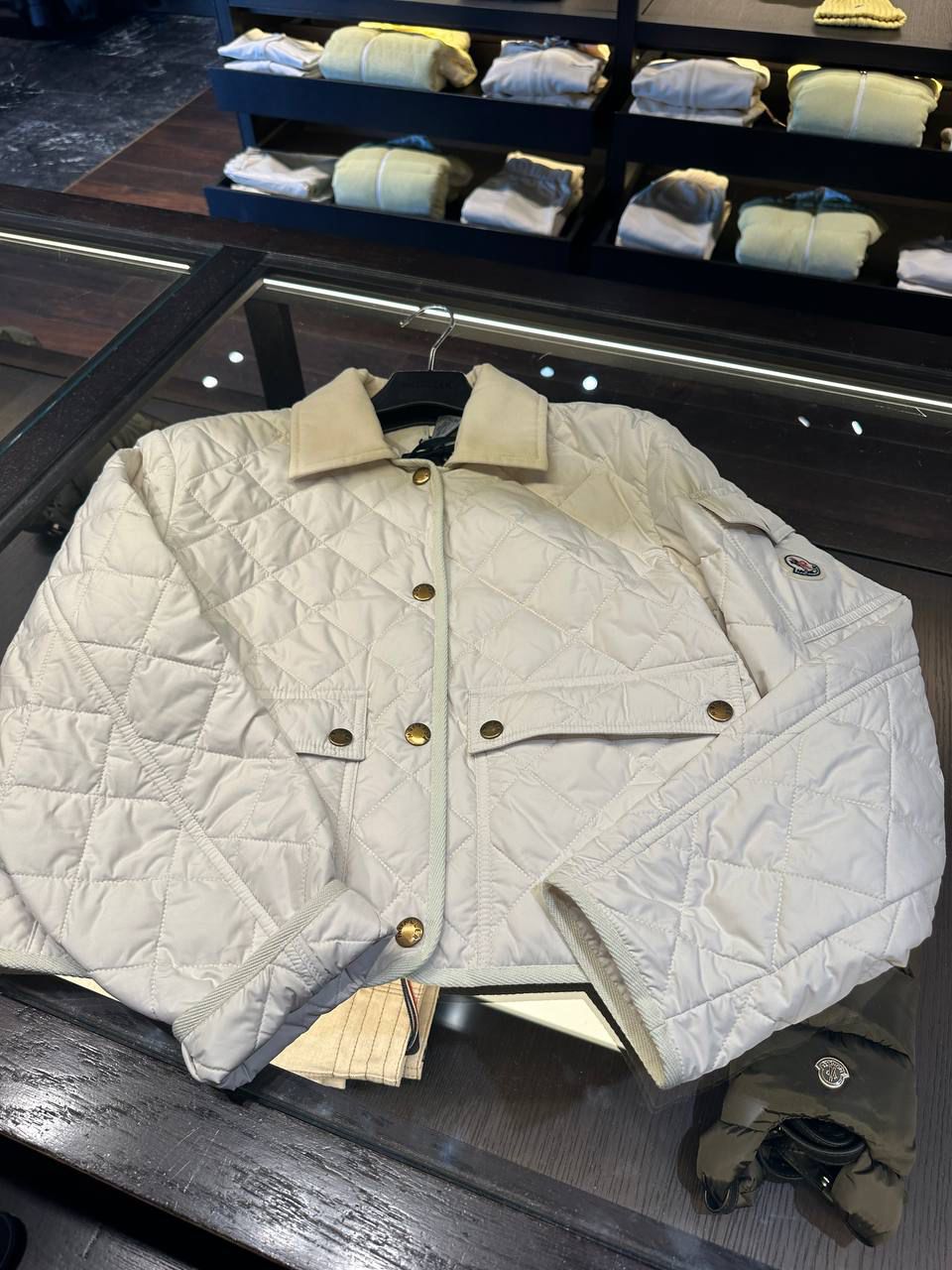 Quilted Jacket with Corduroy Collar