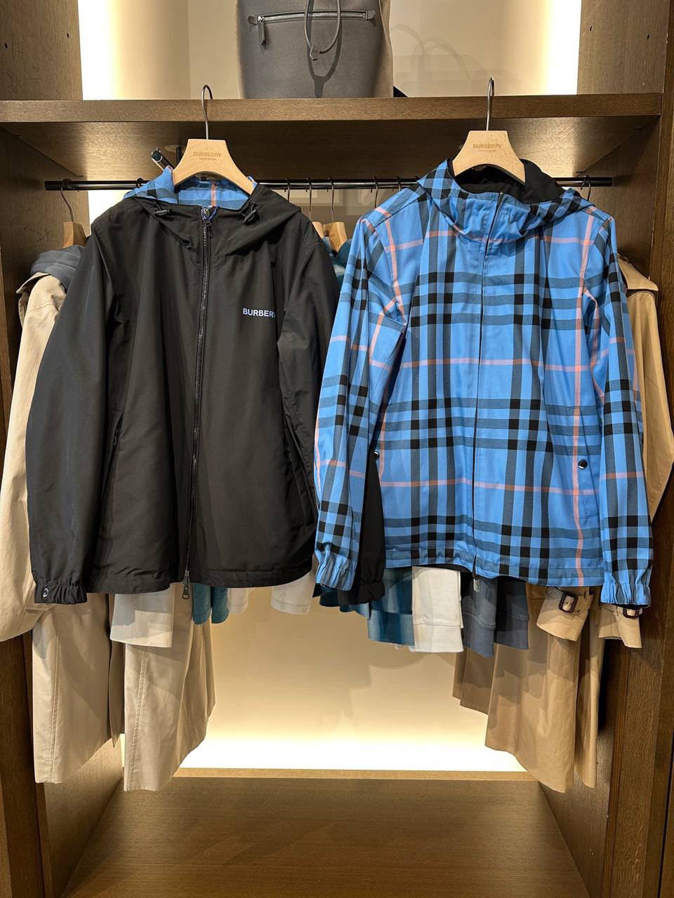 Reversible Check Hooded Jacket