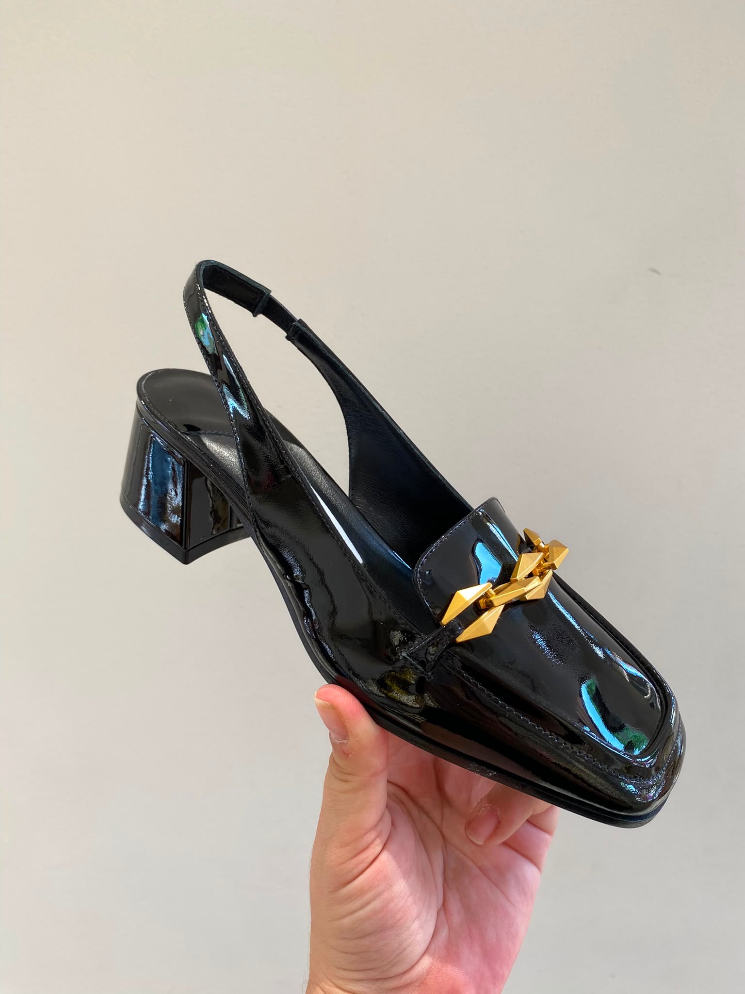 Lizard-Effect Leather Slingback Loafers