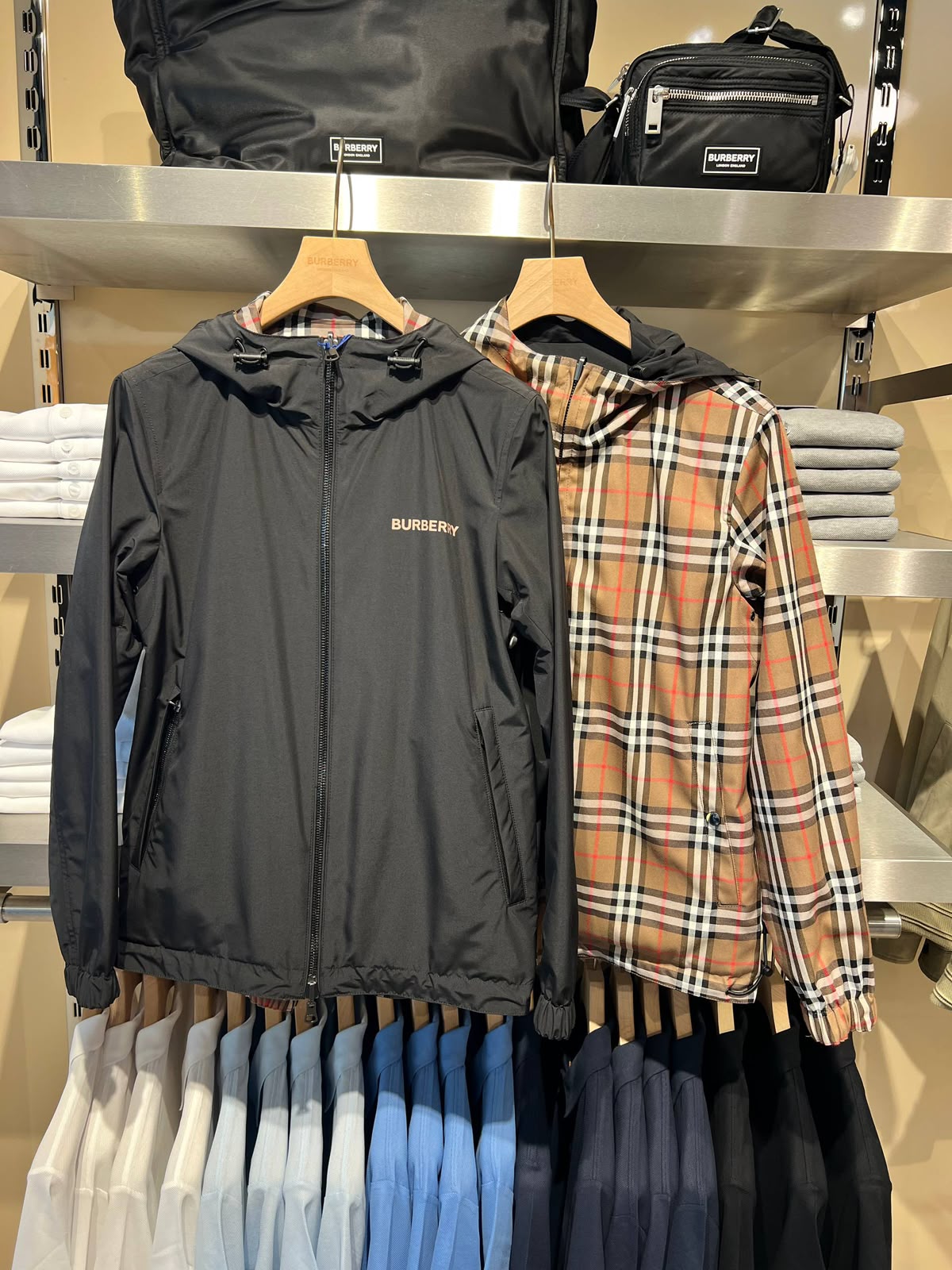 Reversible Check Hooded Jacket