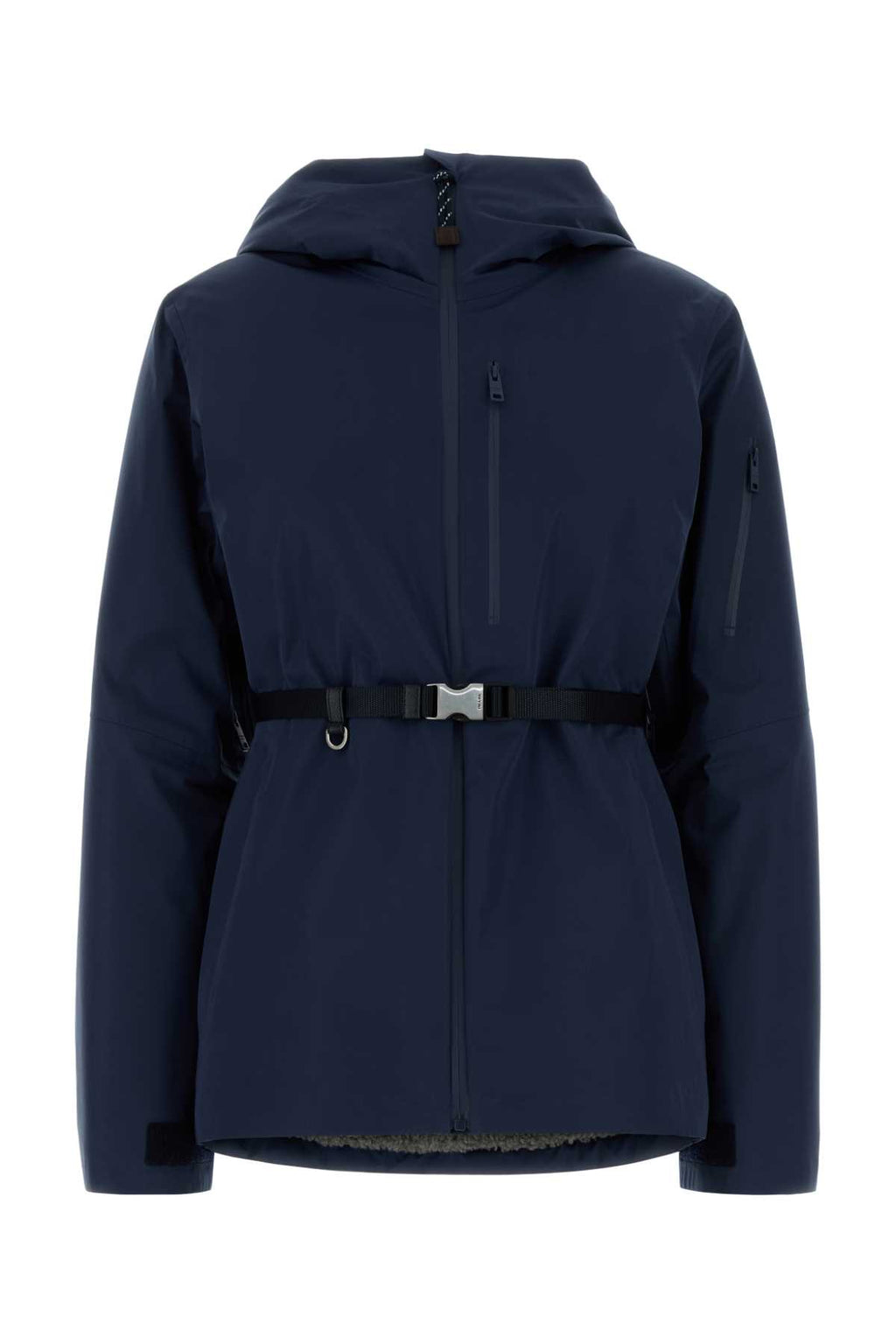 PRADA BLOUSON For Women Exterior: 65% Recycled polyester 27% Polyurethane 8% Nylon Lining: 52% Wool 48% Nylon
