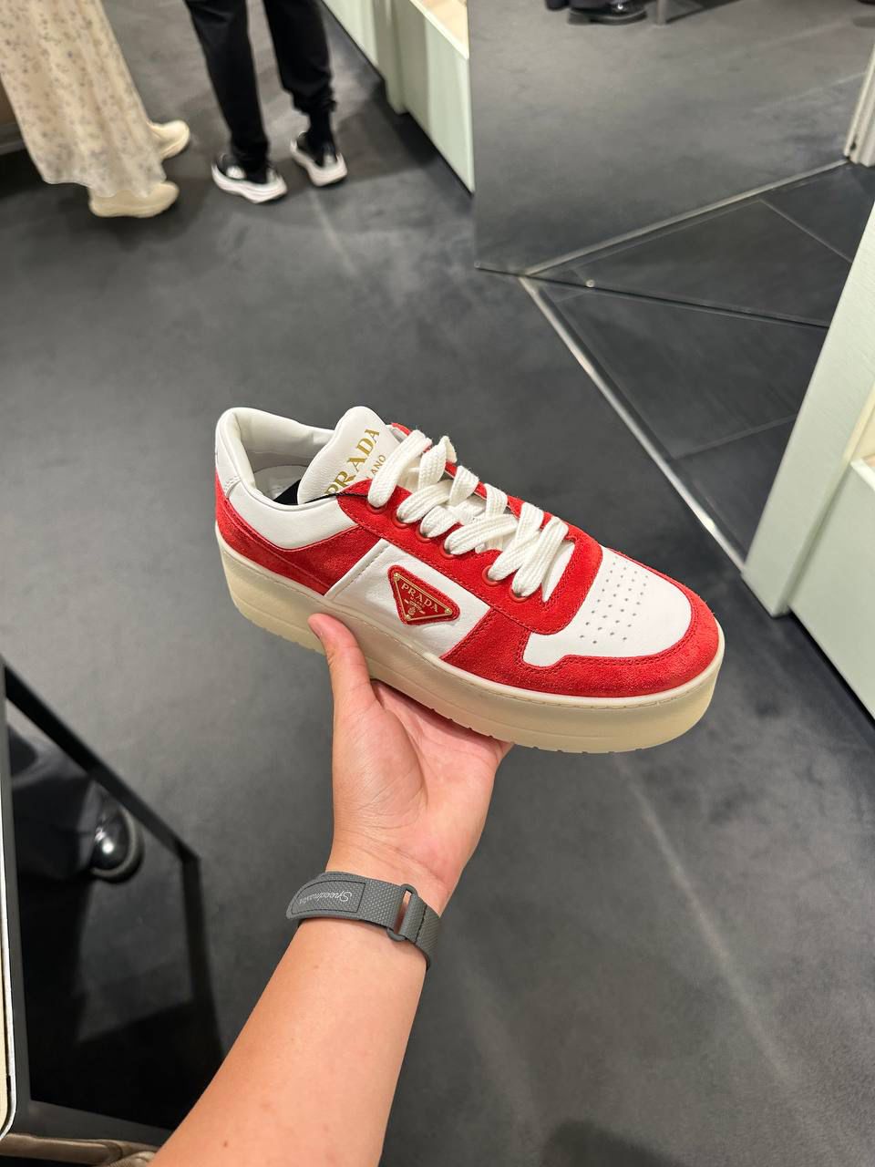 Downtown leather and suede sneakers