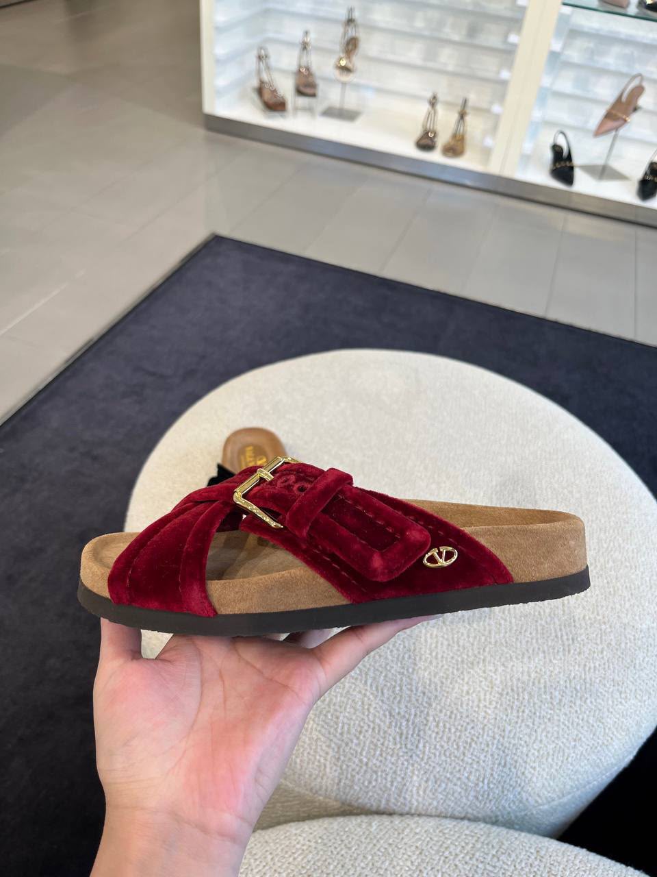 Velvet Slide Sandal