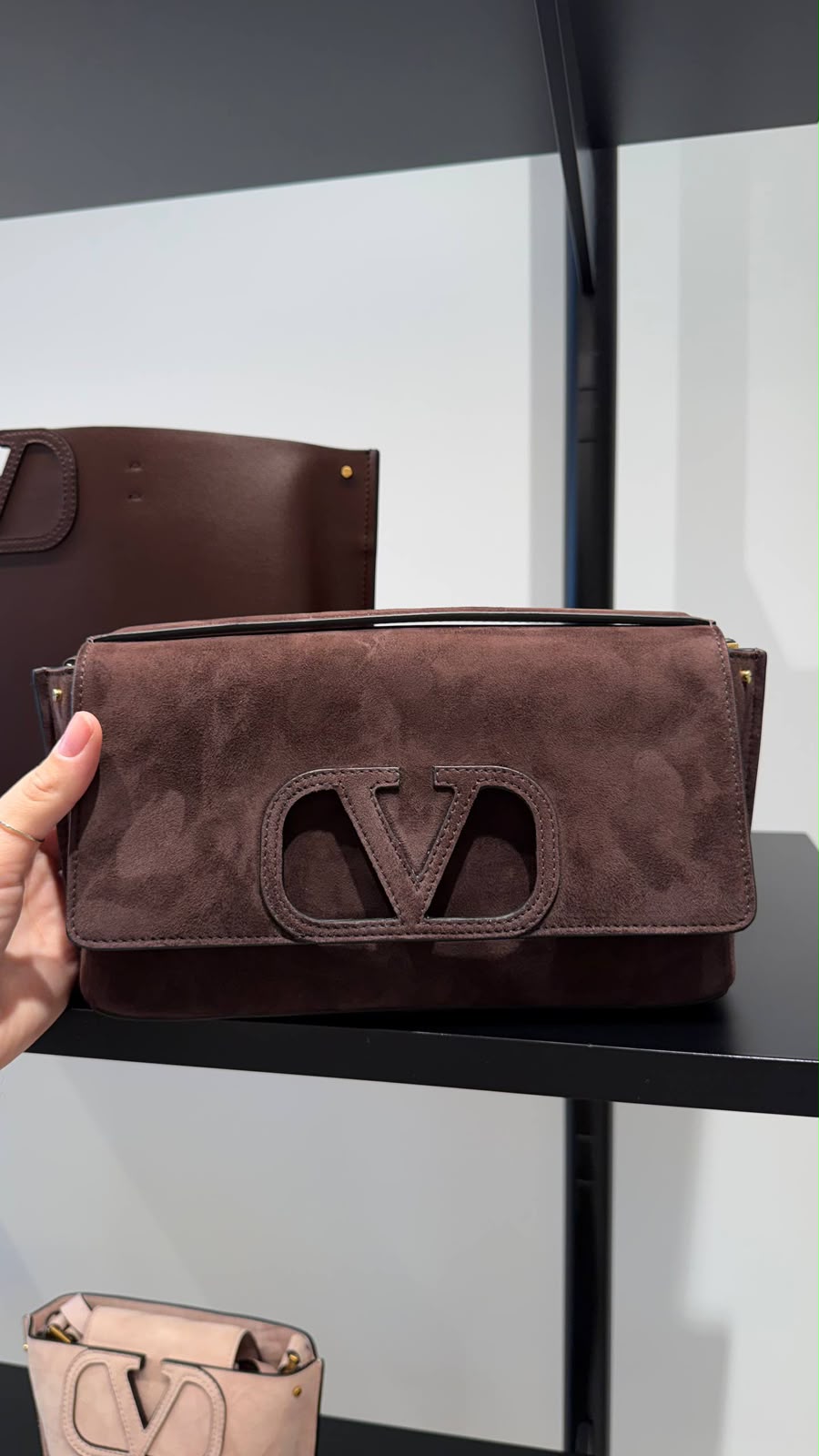 Garavani VLogo Signature Suede Shoulder Bag