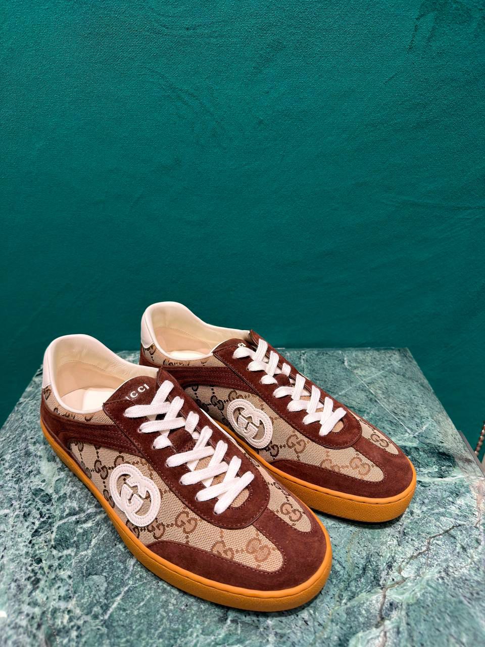 Men's Leather Sneaker with Web
