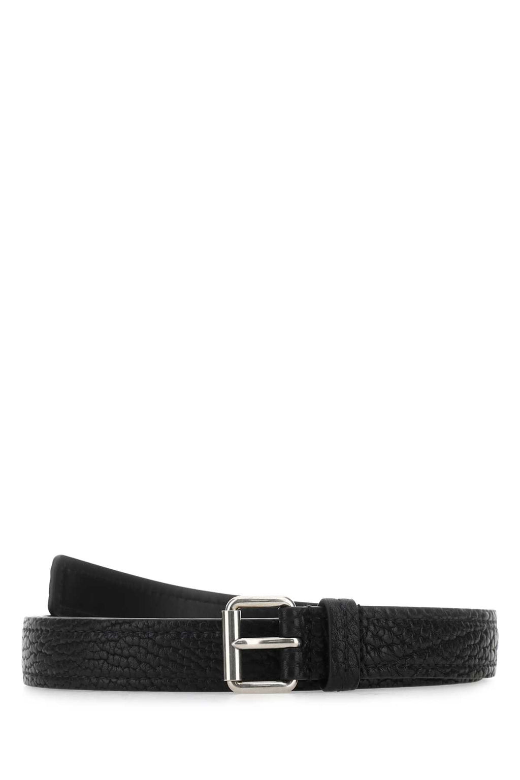 PRADA CINTURA For Men Exterior: 100% Leather Finishing color: Silver
