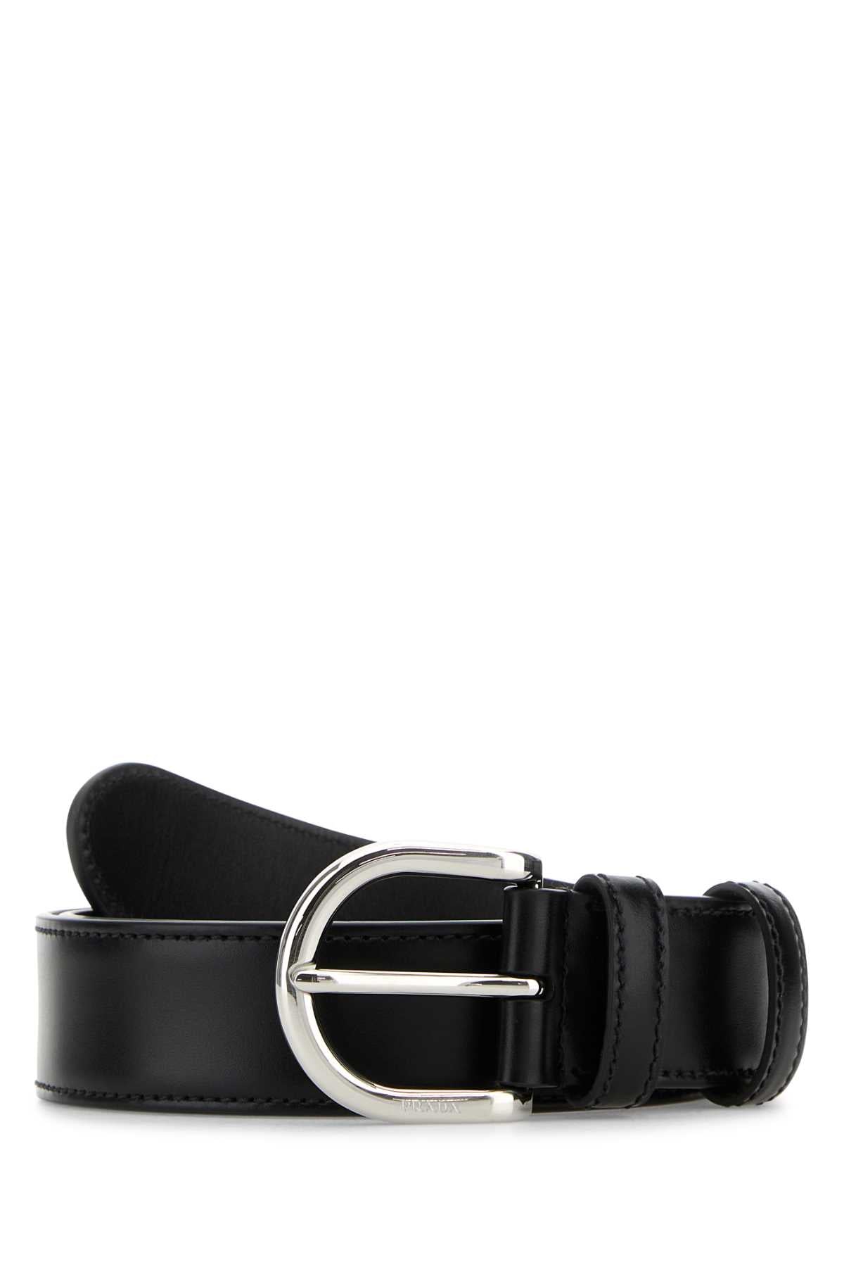 PRADA CINTURE For Women Exterior: 100% Calf Finishing: Silver metal