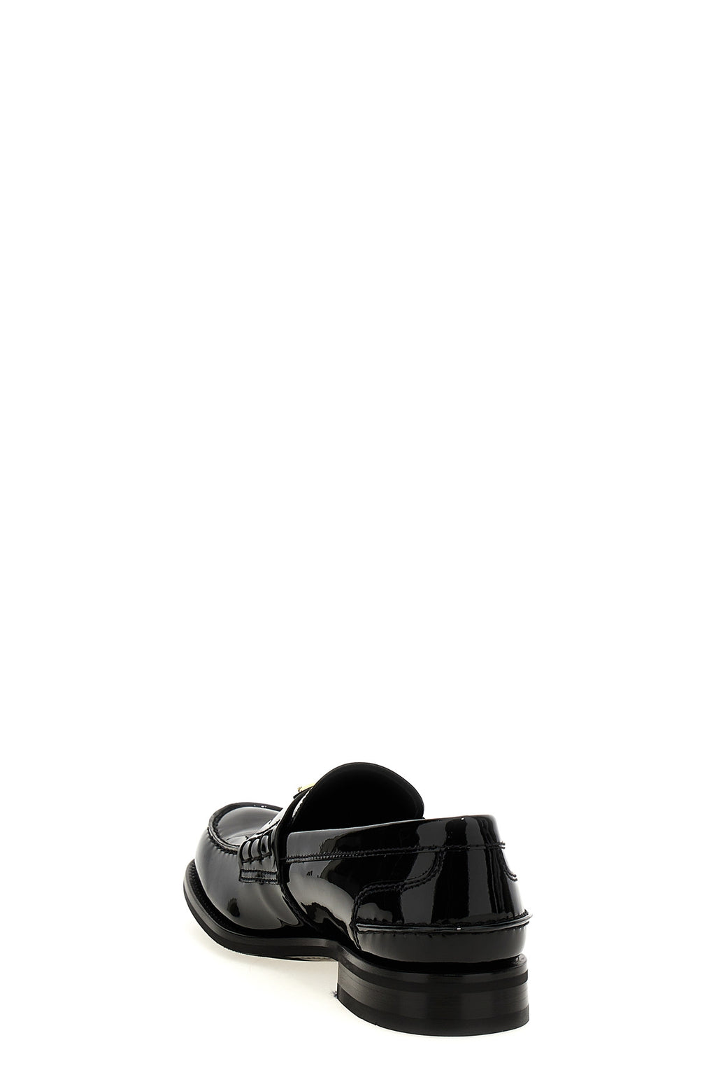 PRADA Logo patent leather loafer For Men 100% calfskin leather (Bos Taurus)