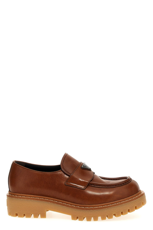 PRADA 'Double Chocolate' loafers For Men 100% calfskin leather (Bos Taurus)