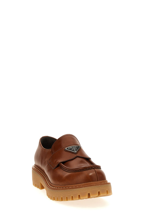 PRADA 'Double Chocolate' loafers For Men 100% calfskin leather (Bos Taurus)