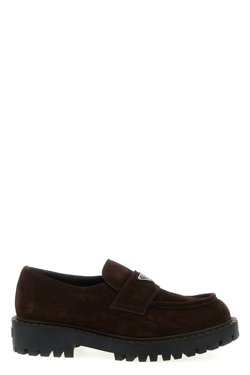 PRADA 'Double Chocolate' loafers For Men 100% calfskin leather (Bos Taurus)